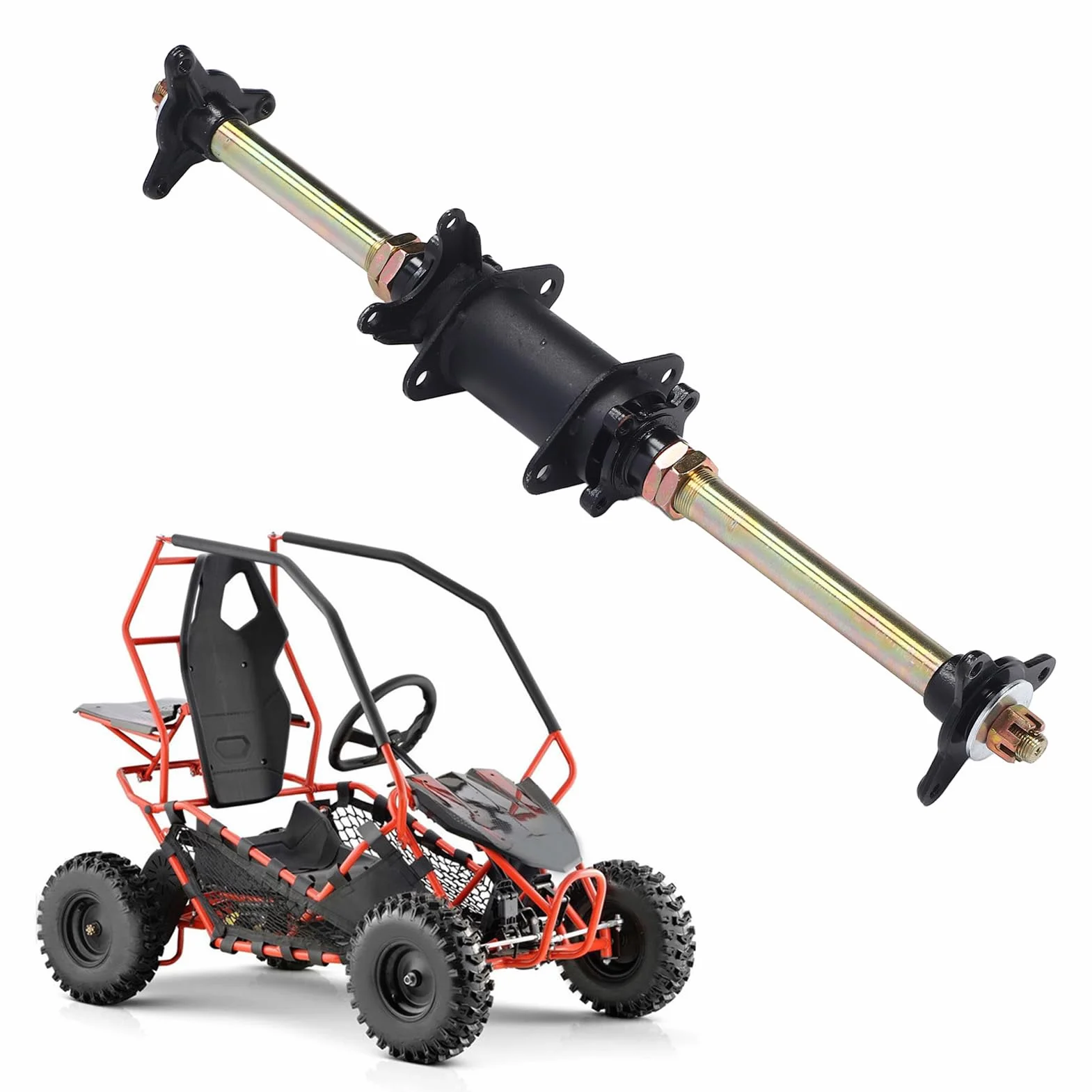 Zestaw Montażowy Tylnej Osi Go Kart 650mm z Tarczą Hamulcową Zębatą do Quada Drift Trike