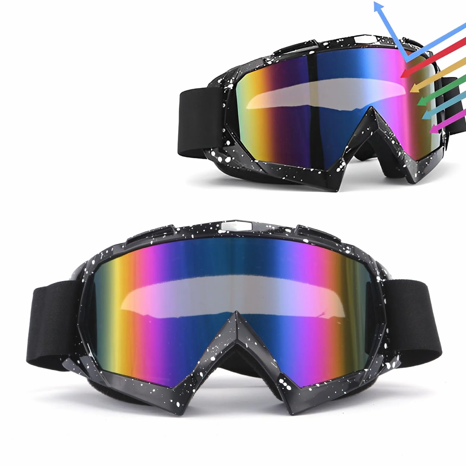 gotyou Okulary motocrossowe, motocyklowe, do jazdy na motocyklu, snowboardzie, snowboardzie, crossu, z wyściółką piankową, do uprawiania sportów na świeżym powietrzu