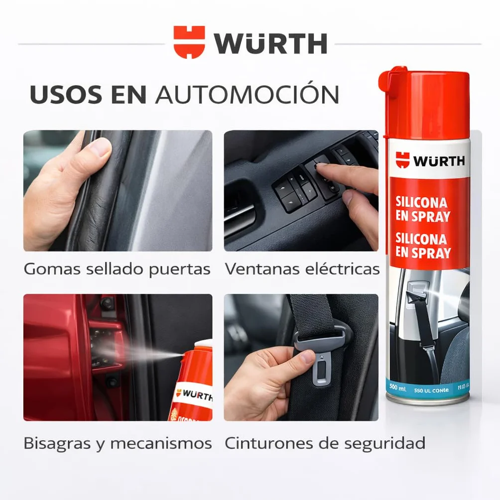 Spray silikonowy 500 ml do tworzyw sztucznych, gumy i metalu
