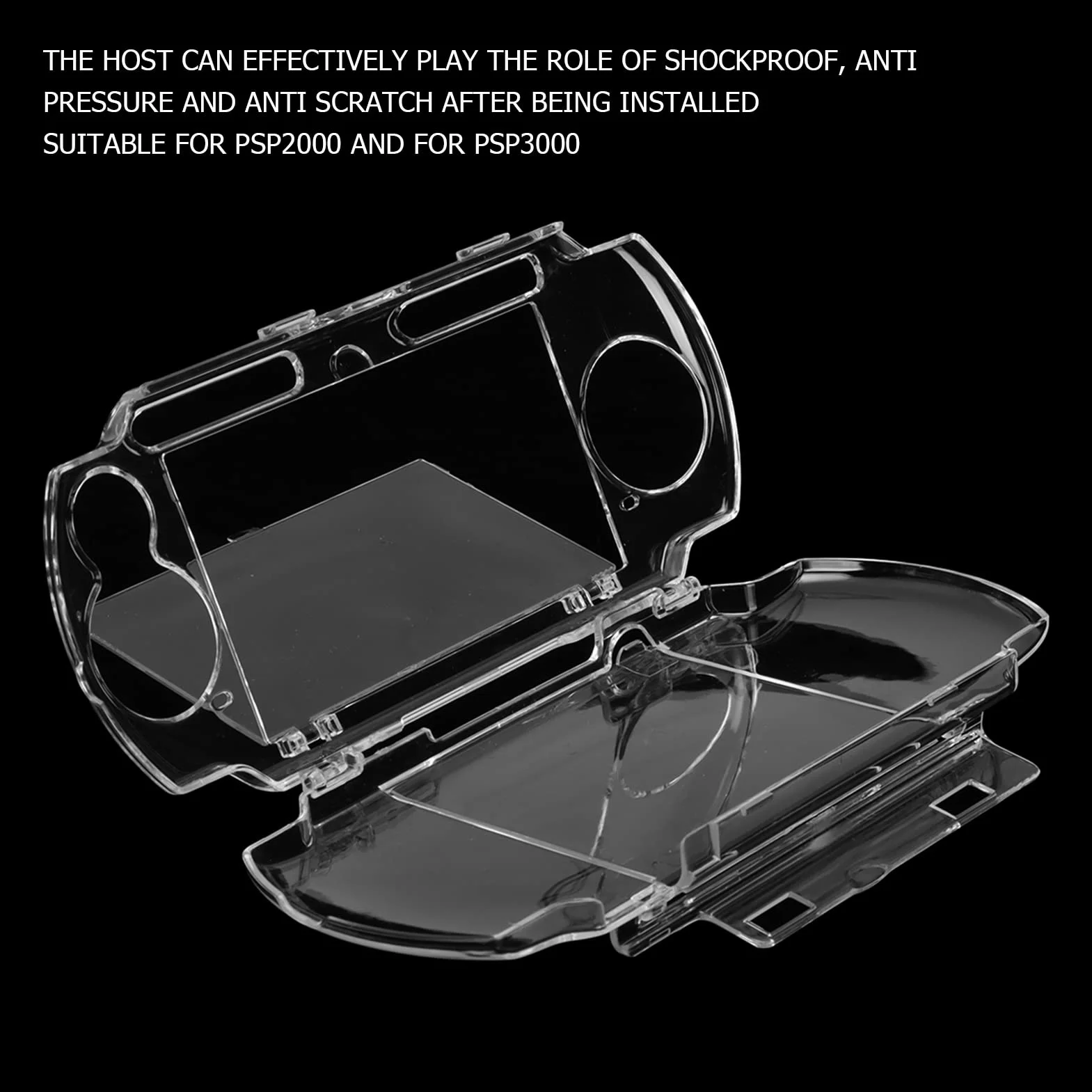 PSPCase psp case Universal Protective Case, Stylish zapobiegają Szorszowi przezroczystą przezroczystą skorupę ochronną z Wspornikiem Filmowym dla PS P, Actionkameraväskor