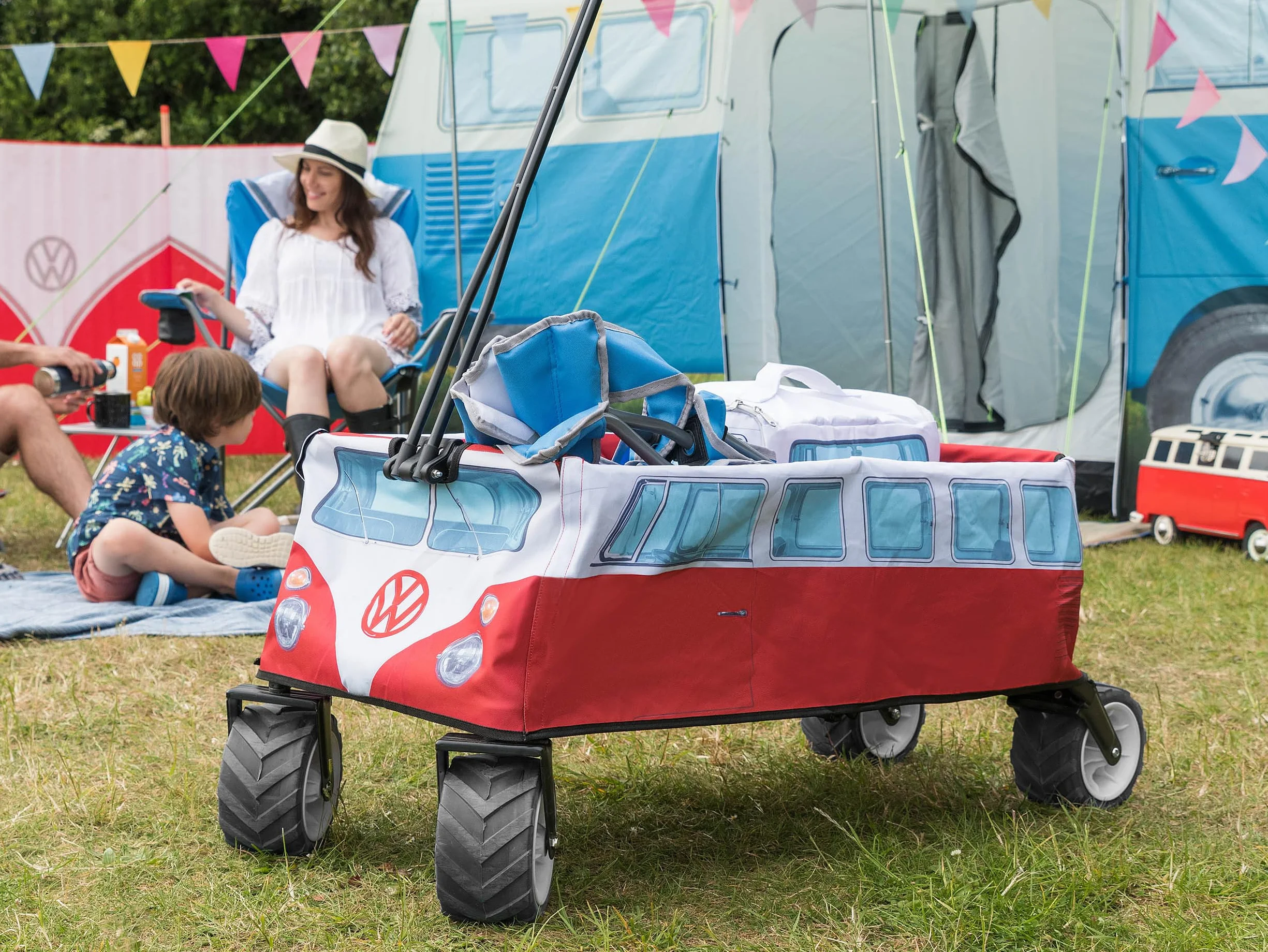 BRISA VW Collection - Volkswagen Bulli Bus T1 XXL składany wózek transportowy ręczny na drabinę All-Terrain (Samba Transporter Van)