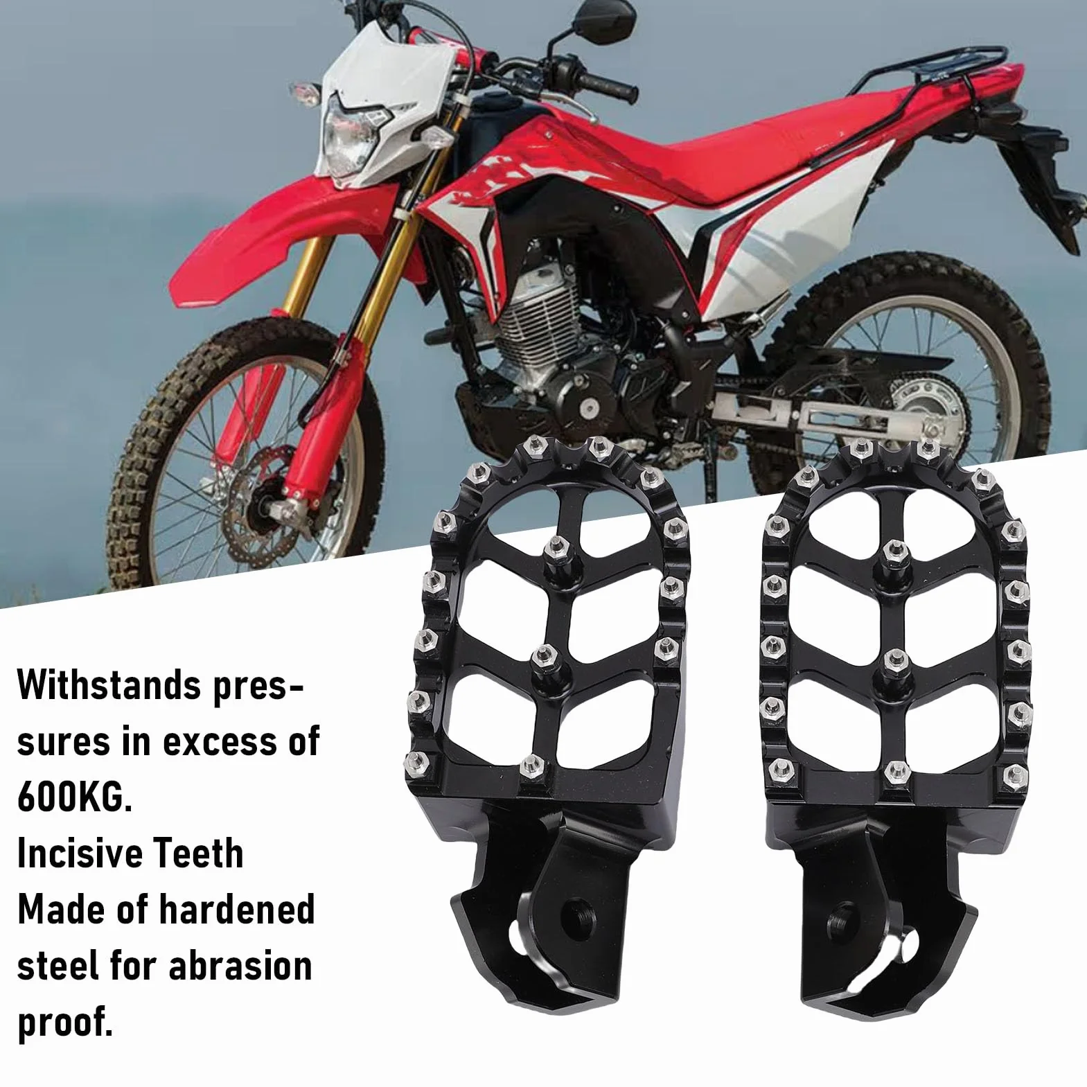 Yosoo Podnóżki Motocyklowe, 1 Para Stopki 7075 Stop Aluminium Dirt Bike z Zestawem Montażowym dla Surron Light Bee X, X260, CRF150F 2003-2019 (BLACK)