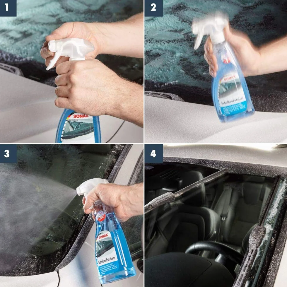 SONAX Odmrażacz do szyb (500 ml) błyskawicznie odmrażanie szyb bez zarysowań i zapewnia dobrą widoczność w zimie, nr art. 03312410