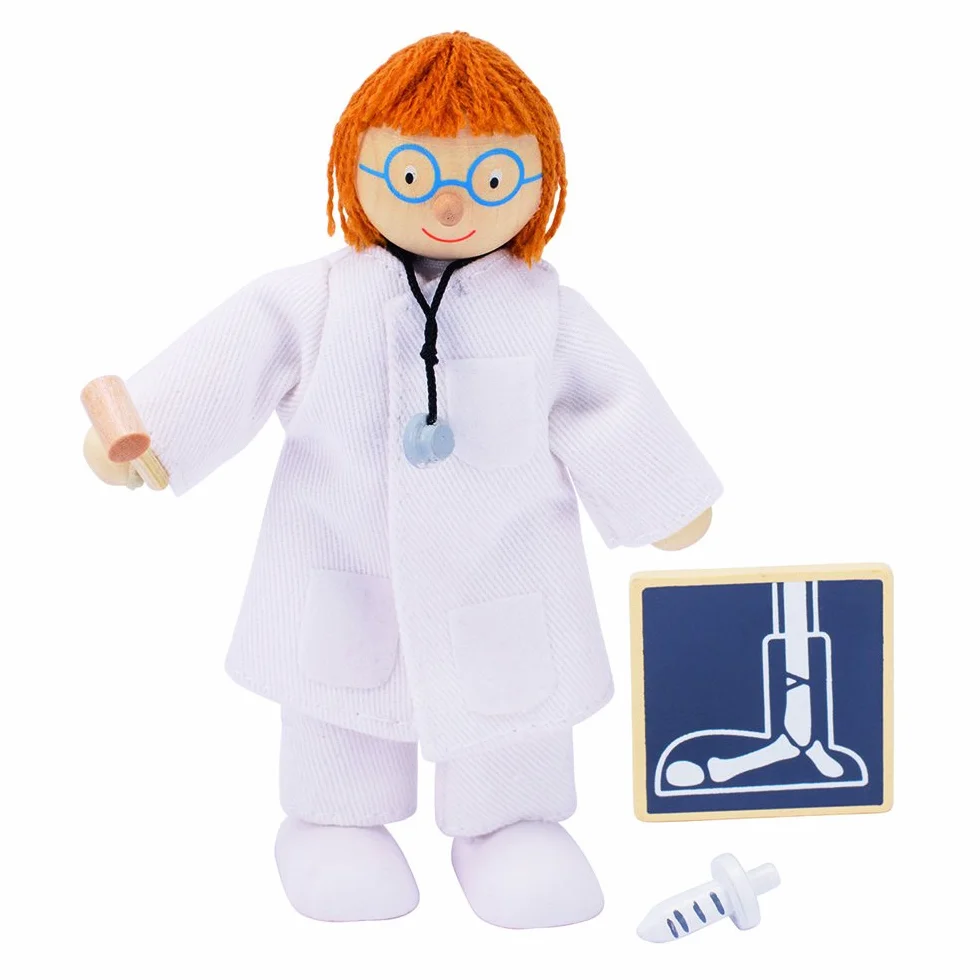 GOKI 51616 Doctor drewniana lalka, mieszana