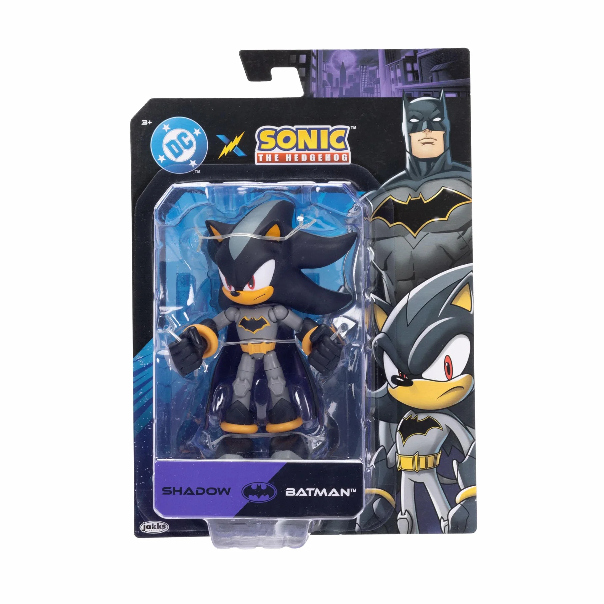 Figurka akcji DC x Sonic Shadow jako Batman 5" / 13 cm, oficjalna licencja Jakks Pacific, niezwykle szczegółowa i wyprofilowana konstrukcja, opakowanie kolekcjonerskie
