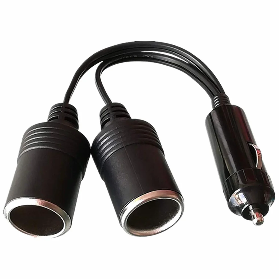 GTIWUNG Kabel przedłużający 1 do 2 zapalniczki samochodowej, gniazdo zapalniczki samochodowej męsko-żeńskiej, DC 12 V 24 V adapter rozgałęźnik 1 do 2 rozdzielacza z wtyczką męską z bezpiecznikiem