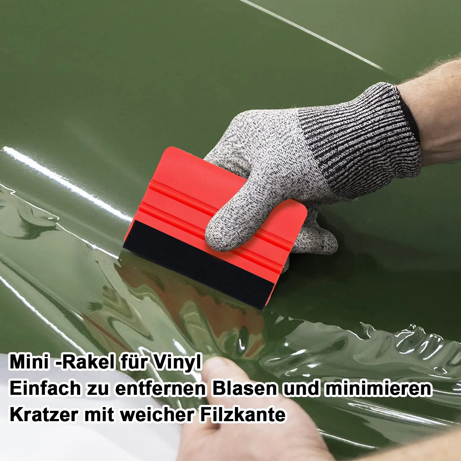 Magnetyczny rakiel do folii z filcową krawędzią, 2 szt. folii samochodowej, niebieski i czerwony