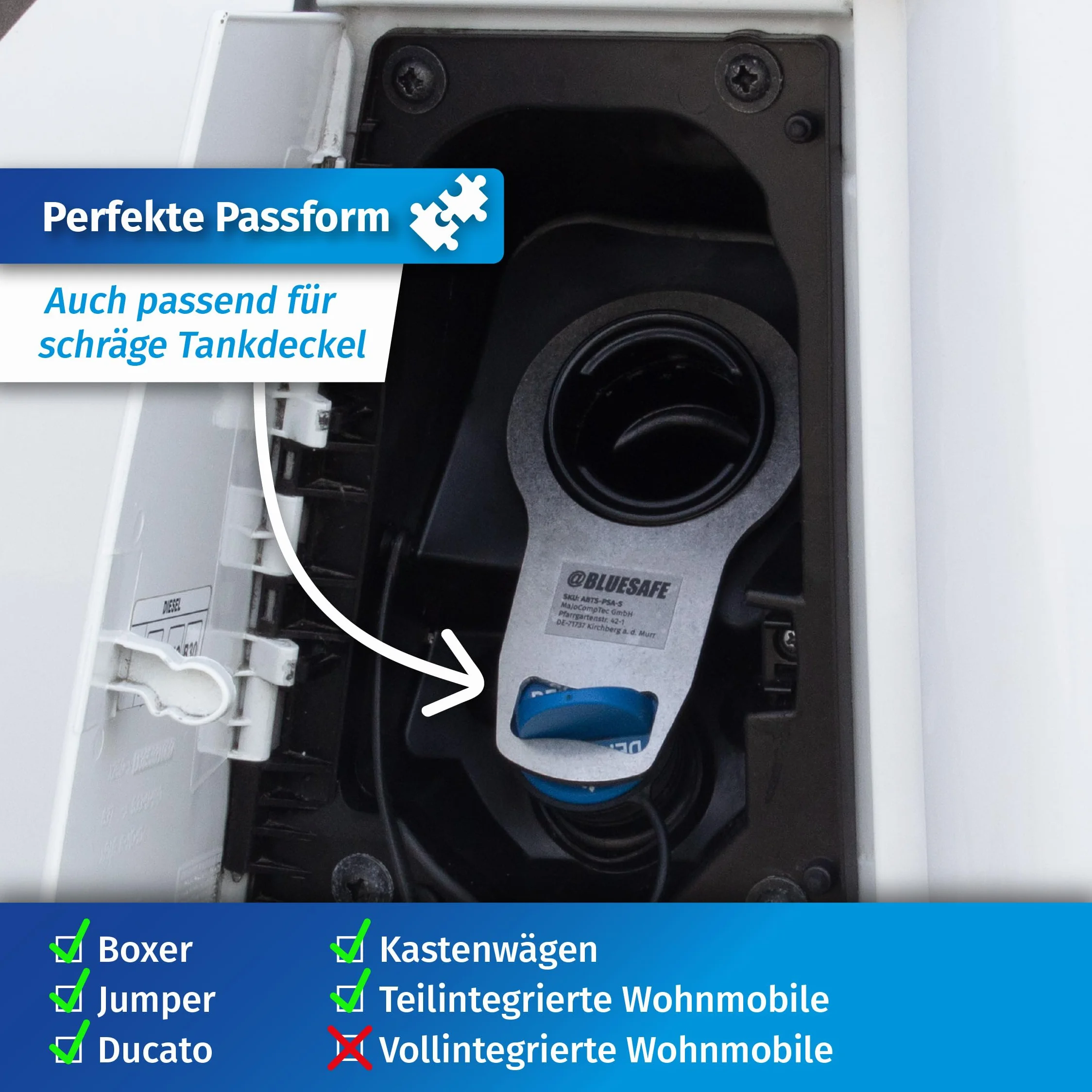 AdBlue Zabezpieczenie korka wlewu paliwa Boxer AdBlueSafe czarne