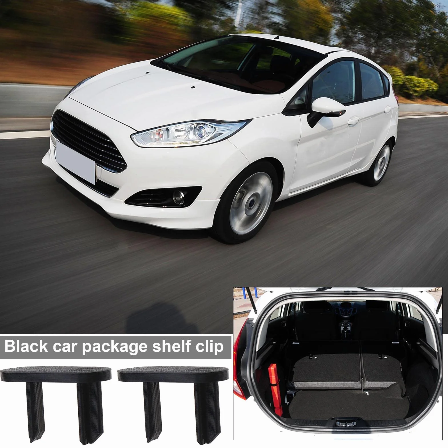 Zapasowy klips na tylną półkę do samochodu, kompatybilny z Ford Fiesta MK8, tylna półka na paczkę, pasek, mocowane klipsy, 8 szt