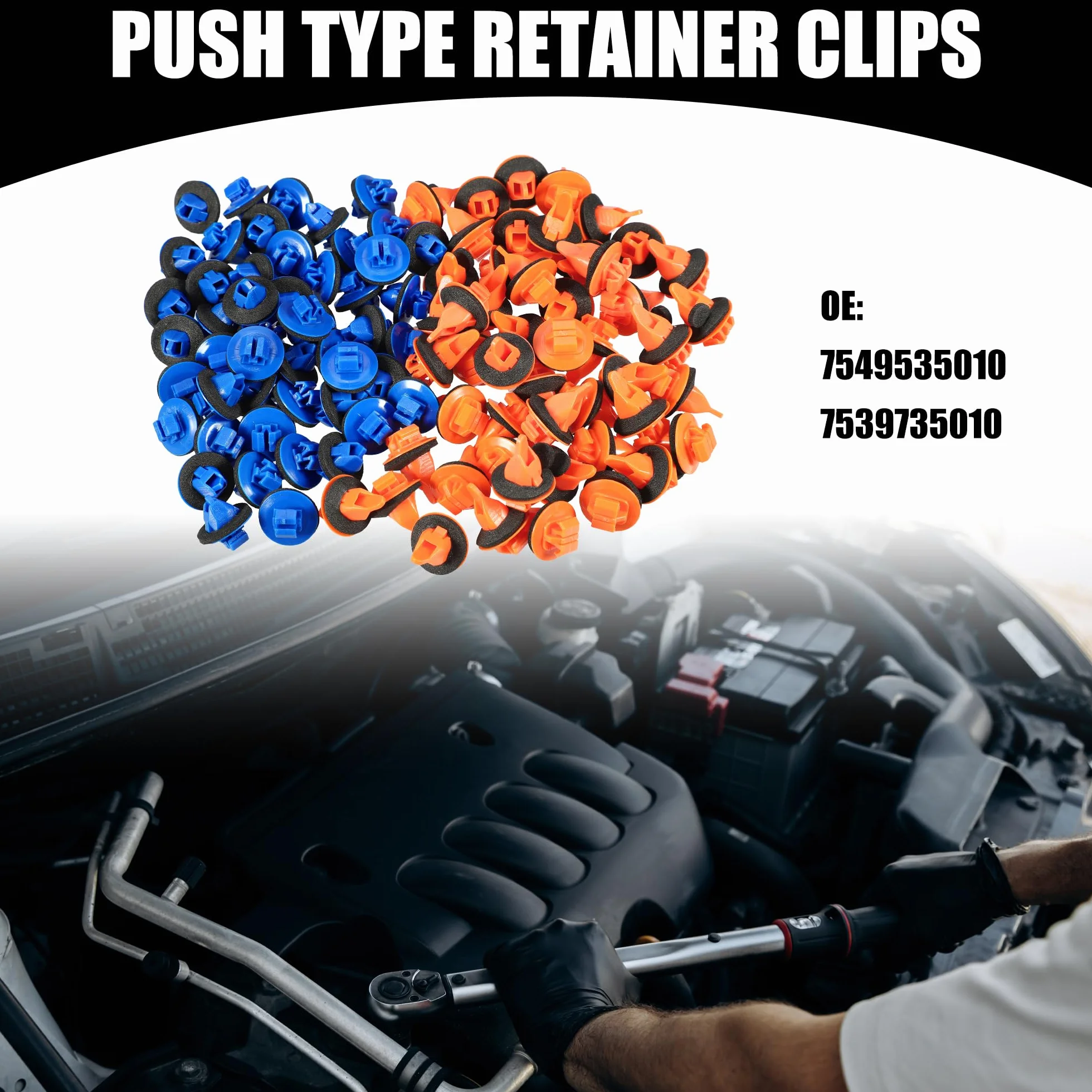 Fender Flare Clips 7549535010 7539735010 Zestaw nitów do mocowania zderzaka Toyota 4Runner 2003-2023 plastikowy niebieski 50 sztuk