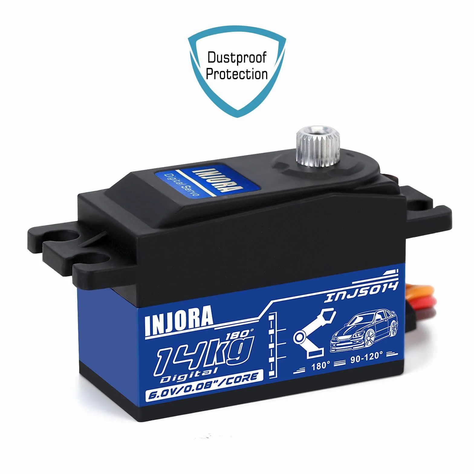 INJORA 14KG Low Profile Wing High Torque Digital Servo z ramieniem 25T do 1/10 1/12 RC Pojazdy Drift Drogowe śmigłowce i samoloty ze stałym skrzydłem