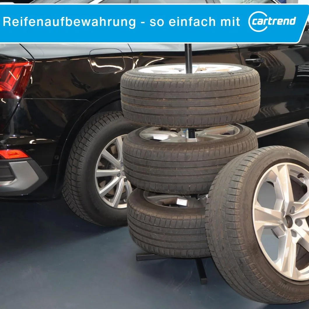 Cartrend stojak na opony XL maks. udźwig 120 kg, pasuje do wszystkich popularnych felg i opon do 285 mm czarny