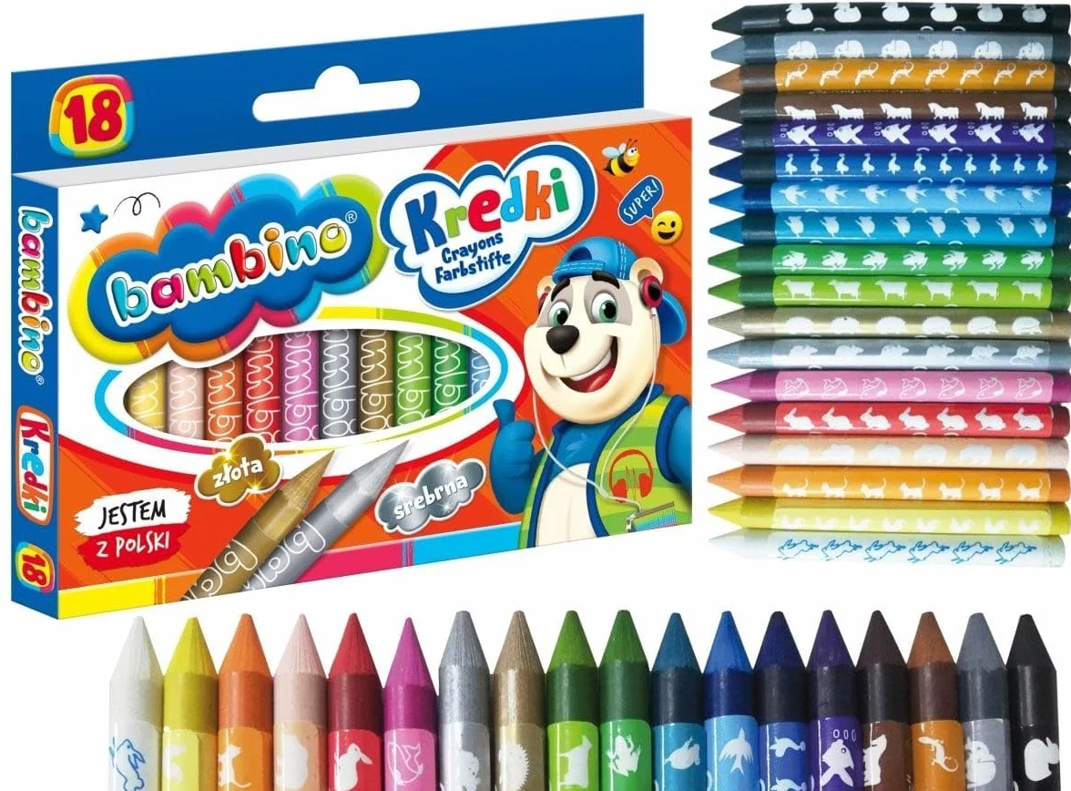 Kredki Bambino swiecowe 18 kolorów