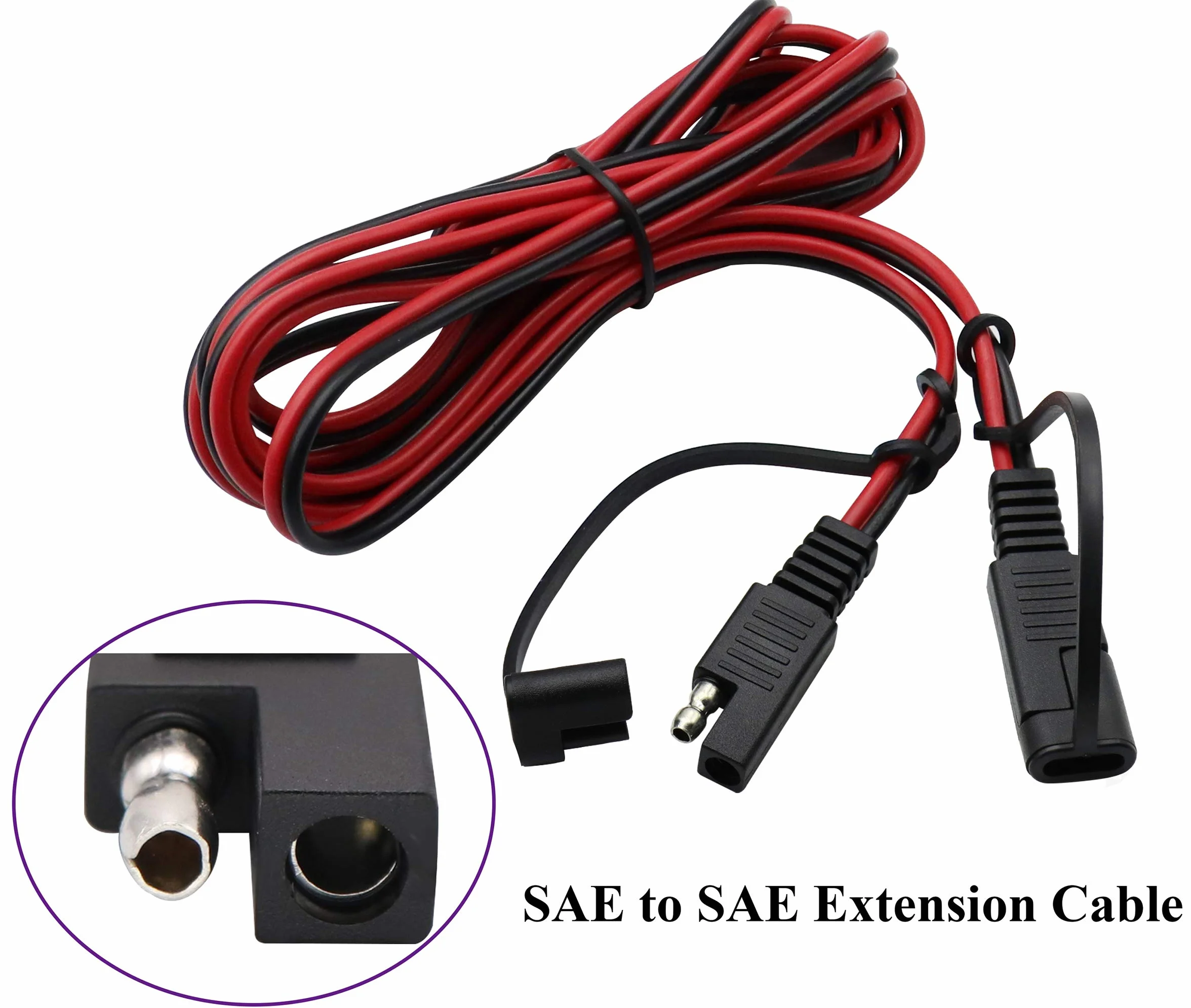 SAE do SAE 16 AWG Uprząż przewodowa DC Power Automotive Przedłużenie kabla szybkiego podłączenia 2,4 m