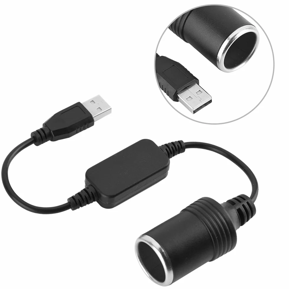 Adapter Port USB 12V do Zapalniczki Samochodowej 5V USB A Męski na Gniazdo Żeński Konwerter