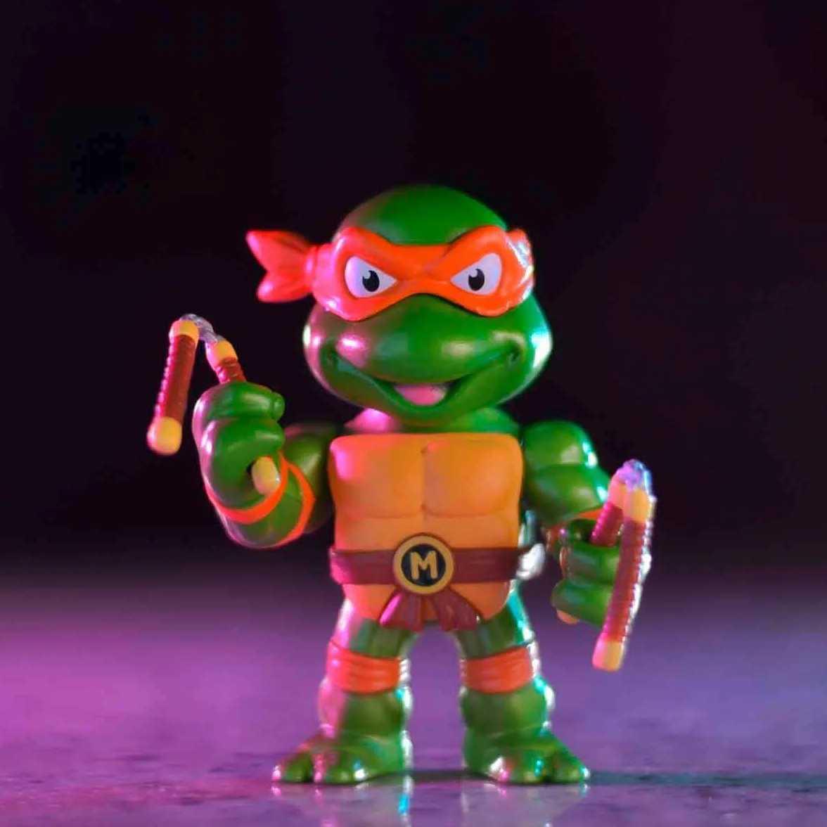 Jada 253283002, Wojownicze Żółwie Ninja Turtles, Michelangelo, metalowa, kolekcjonerska figurka die cast, 10 cm, zielony, pomarańczowy