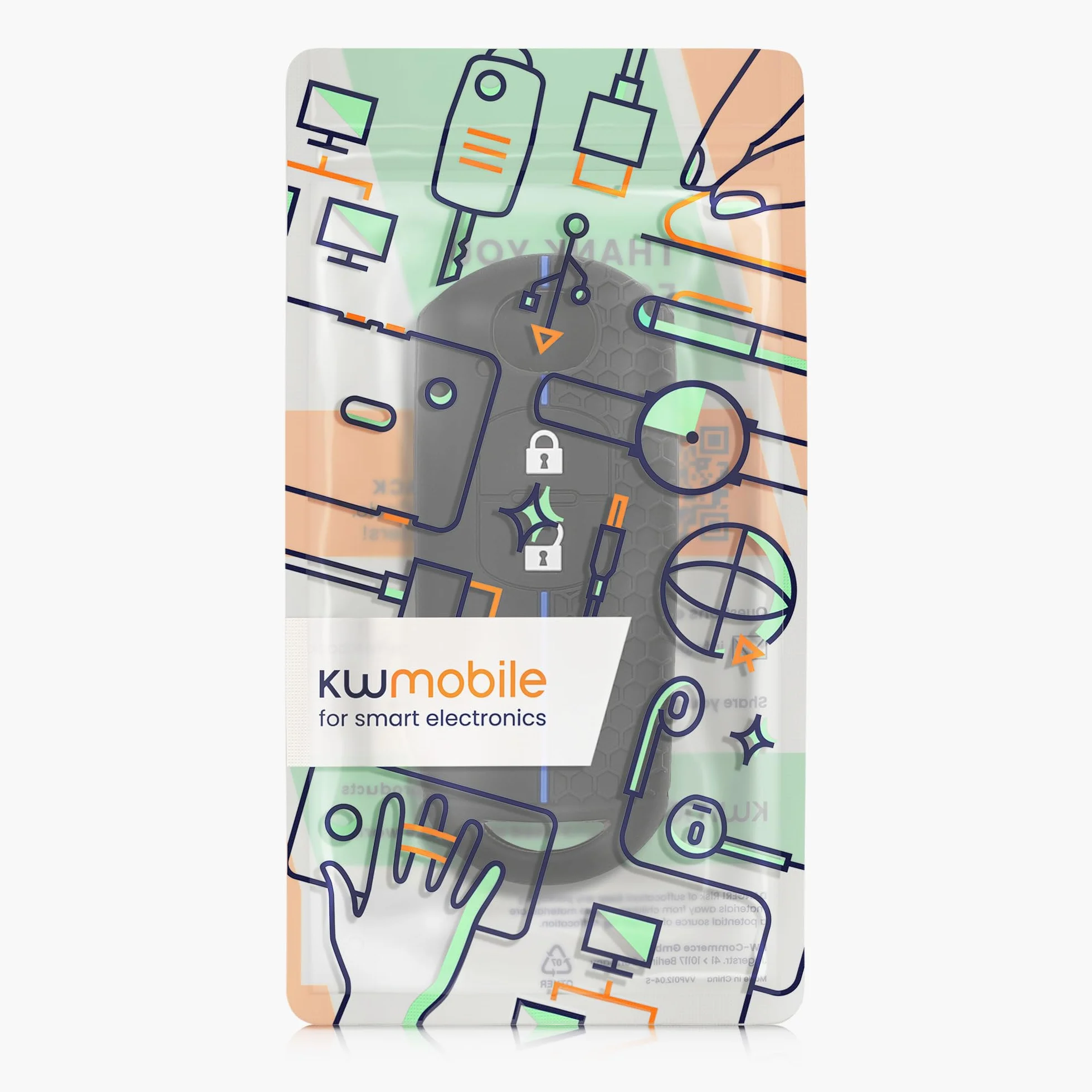 kwmobile Etui kompatybilne z Mazda Keyless Go Key Car Key Cover - Silikonowy pokrowiec na pilot samochodowy - Czarny/Niebieski