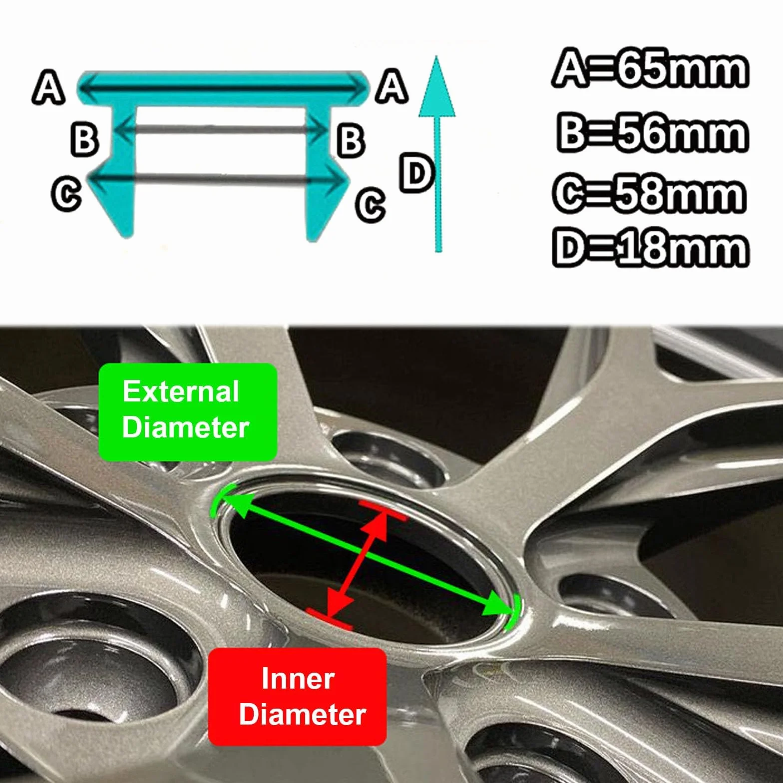 NIYATA 4 sztuki osłon piasty dla VW, Czarne, osłony piasty, 65mm, VW 65mm, Czarne matowe 3b7601171 osłona piasty, Czarne