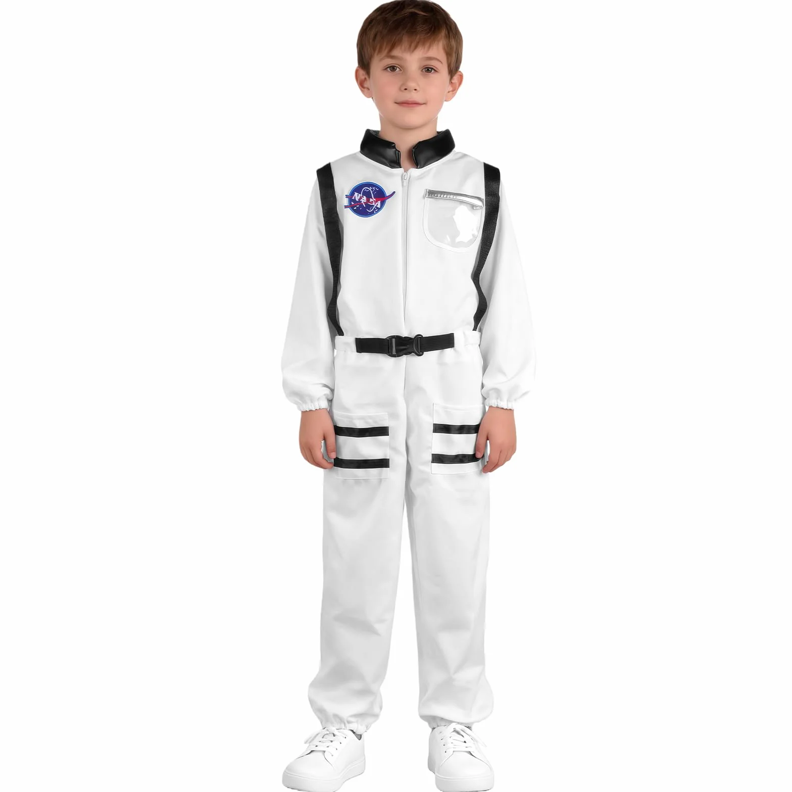 Kostium astronautów dla dzieci, 2 szt. Chłopcy i dziewczęta kombinezon kosmiczny unisex z kaskiem, dziecko kosmiczne ubrania na karnawał Halloween Boże Narodzenie Cosplay
