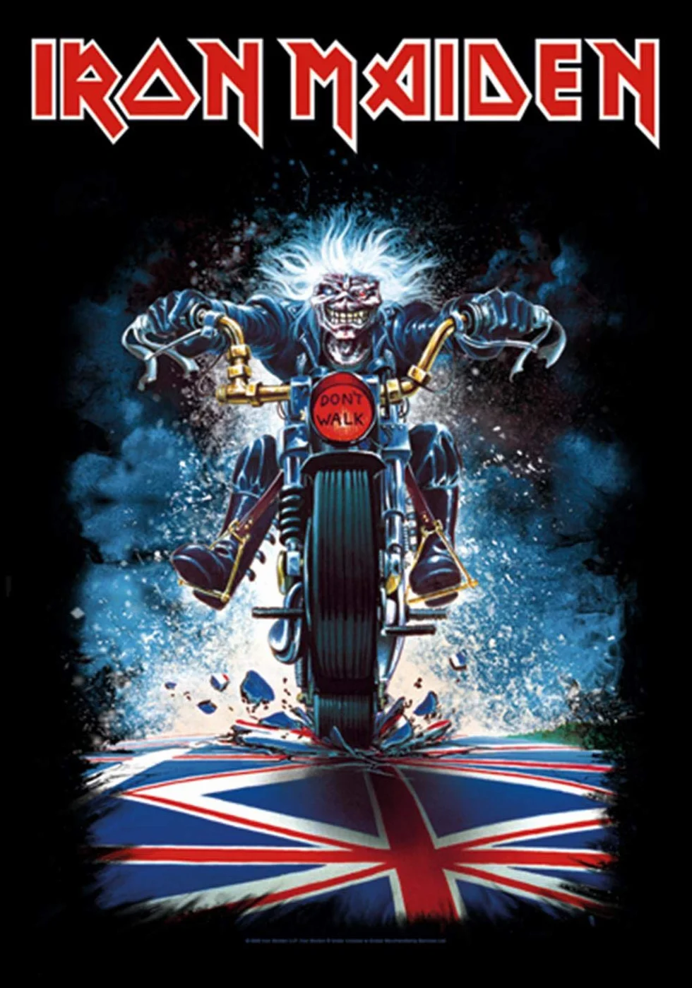 Globalny towar Flaga Iron Maiden Eddie Motocykl Motocyklowy Plakat Tkanina