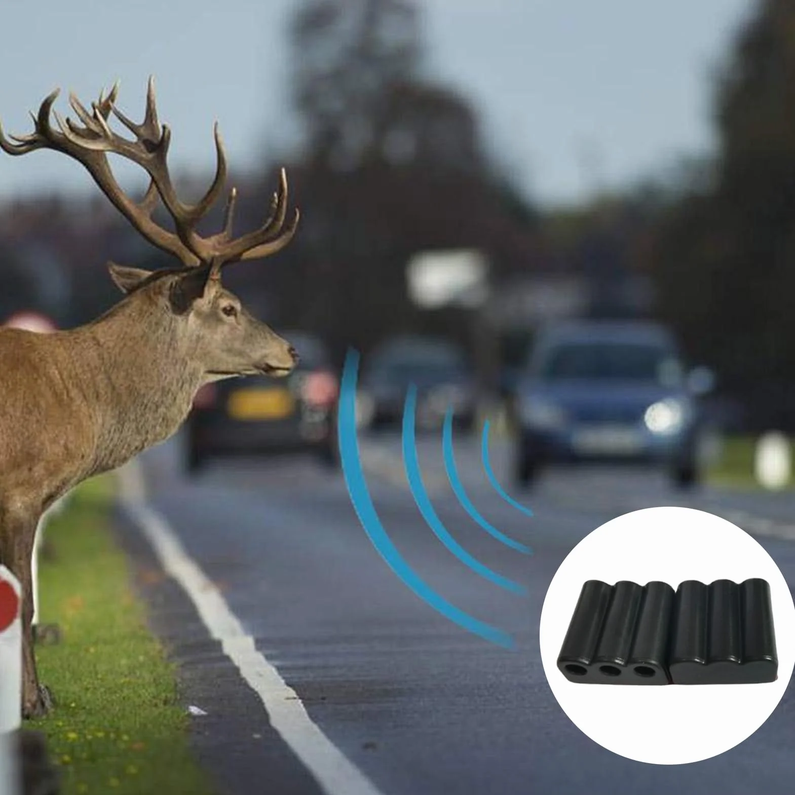 Vehicles Deer Whistles, 3 Hole Safety Warning Devices with Alert Sound, 1.1x0.83x0.63 Inches Easy to Install & Compact, Car Truck Motorcycle Alerts Whistle for Road Protection