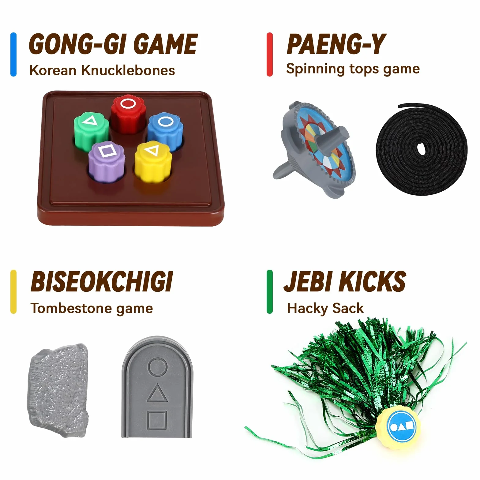 Gonggi Korean Game, 6-częściowy zestaw kamieni Gonggi, koreańska gra Gonggi, tradycyjna koreańska gra na imprezy, rodzinne gry podróżne, Halloween, Walentynki