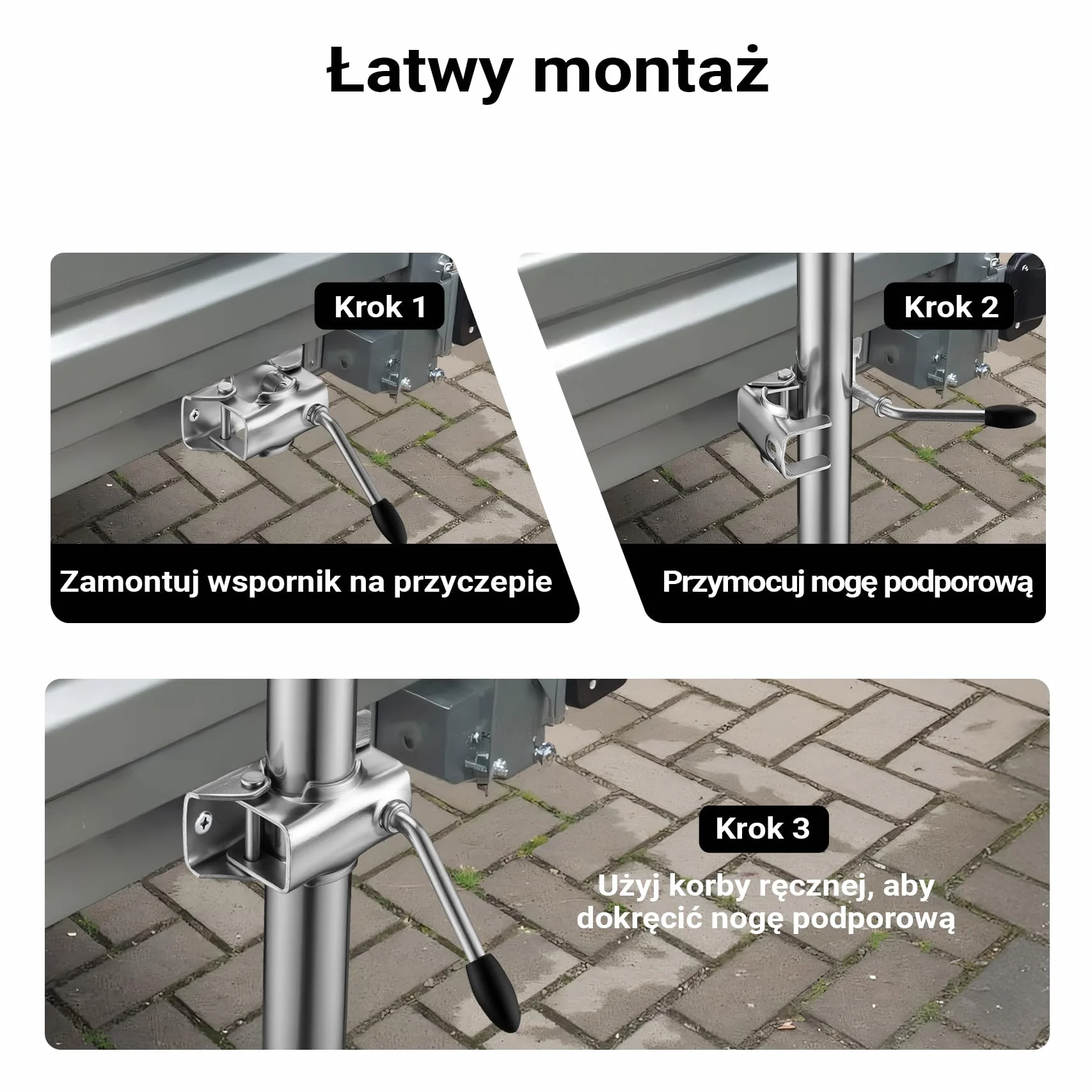 XPOtool Podpora przyczepy 2stk. z regulowaną wysokością 510-760mm wsparcie 2 uchwyty zaciskowe Ø48mm