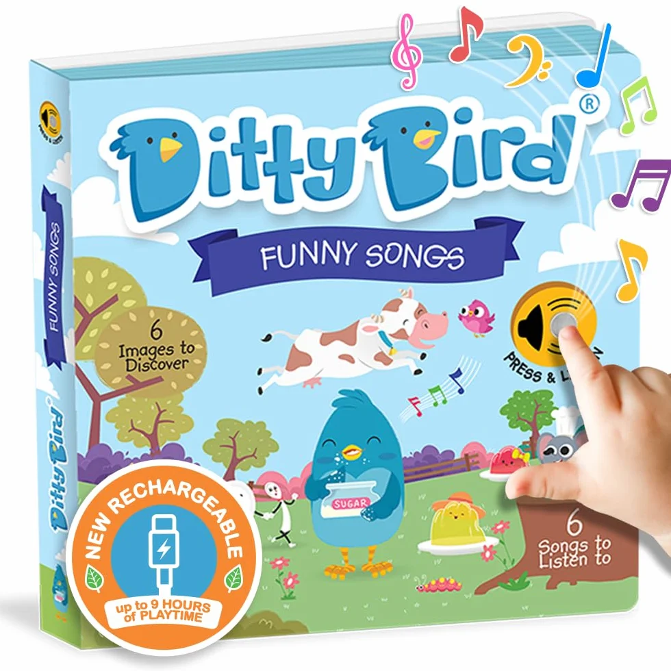 Ditty bird - livre musical sensoriel bébé des comptines amusantes: Jelly on a plate