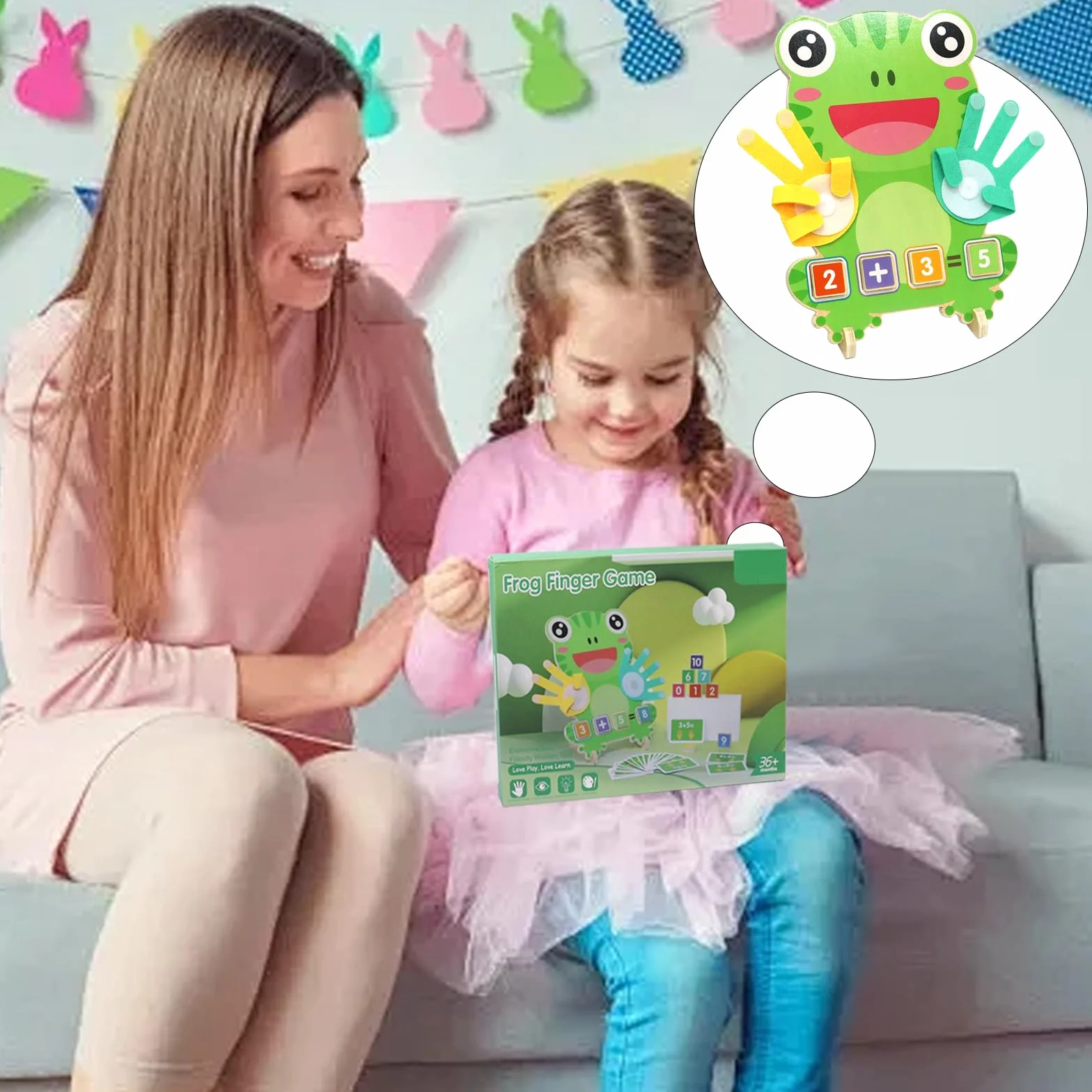 Seasboes Montessori drewniana zabawka matematyczna do nauki liczenia dla dzieci, zabawka matematyczna do nauki liczenia palców, wczesna edukacja, dla chłopców i dziewczynek, urodziny (A)