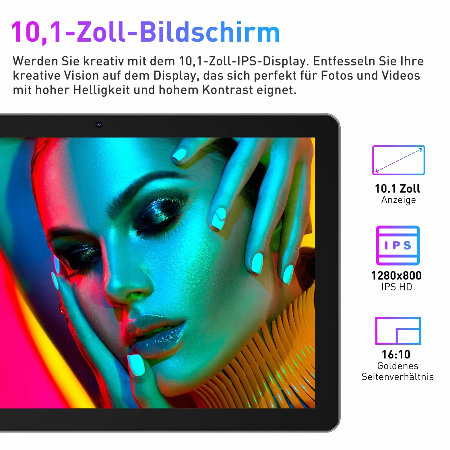 XGODY Tablet 10-calowy Android 13 z klawiaturą 2,4 G/5G WLAN 4-rdzeniowy 2,0 GHz | 12 GB RAM + 128 GB ROM (TF 1 TB) | FHD | aparat 5 + 13 MP | 7000 mAh | Bluetooth 5.0, tablet PC – szary