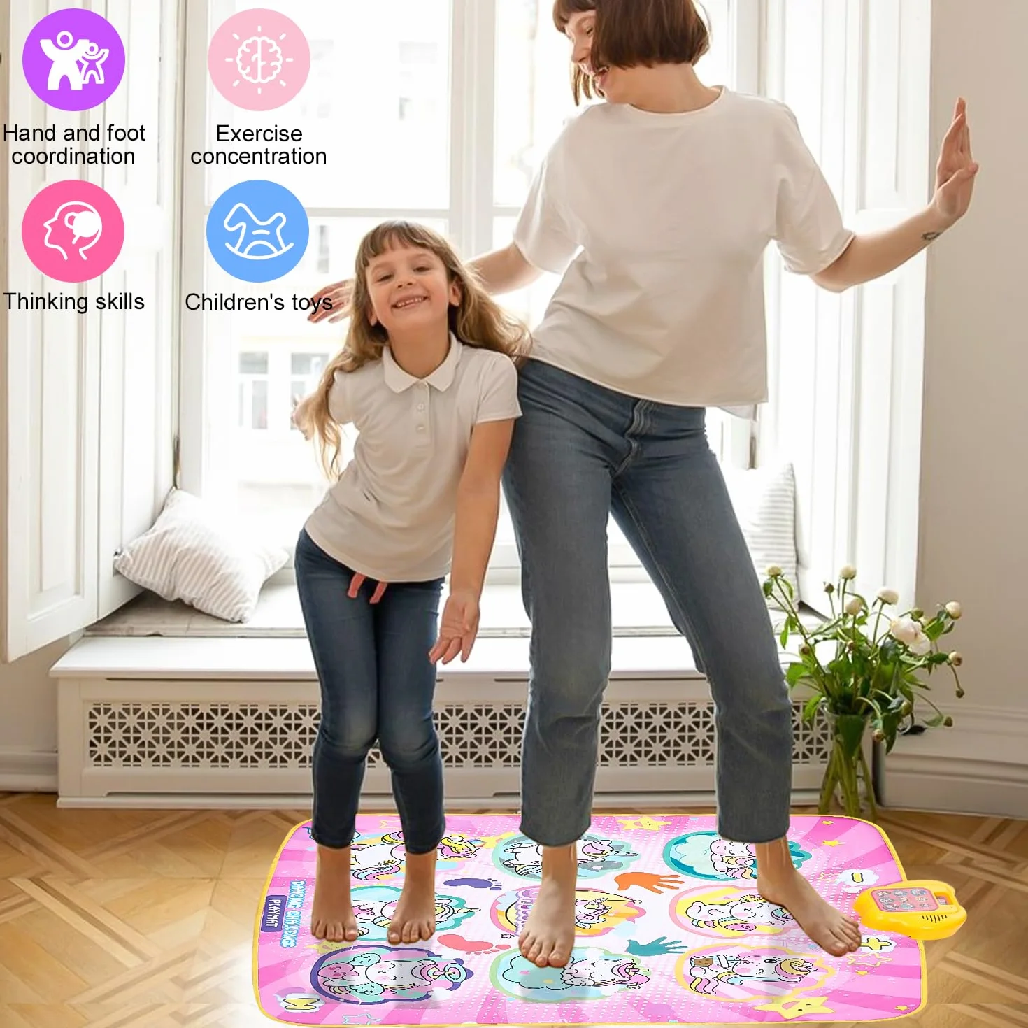 Mata do tańca dla dziewcząt, mata do tańca, zabawka dla dziewczynek, prezenty dla dziewczynek w wieku 3, 4, 5, 6, 7, 8, 9, 10, 11, 12+ lat, muzyczna mata do tańca, gra z wyświetlaczem LED, na