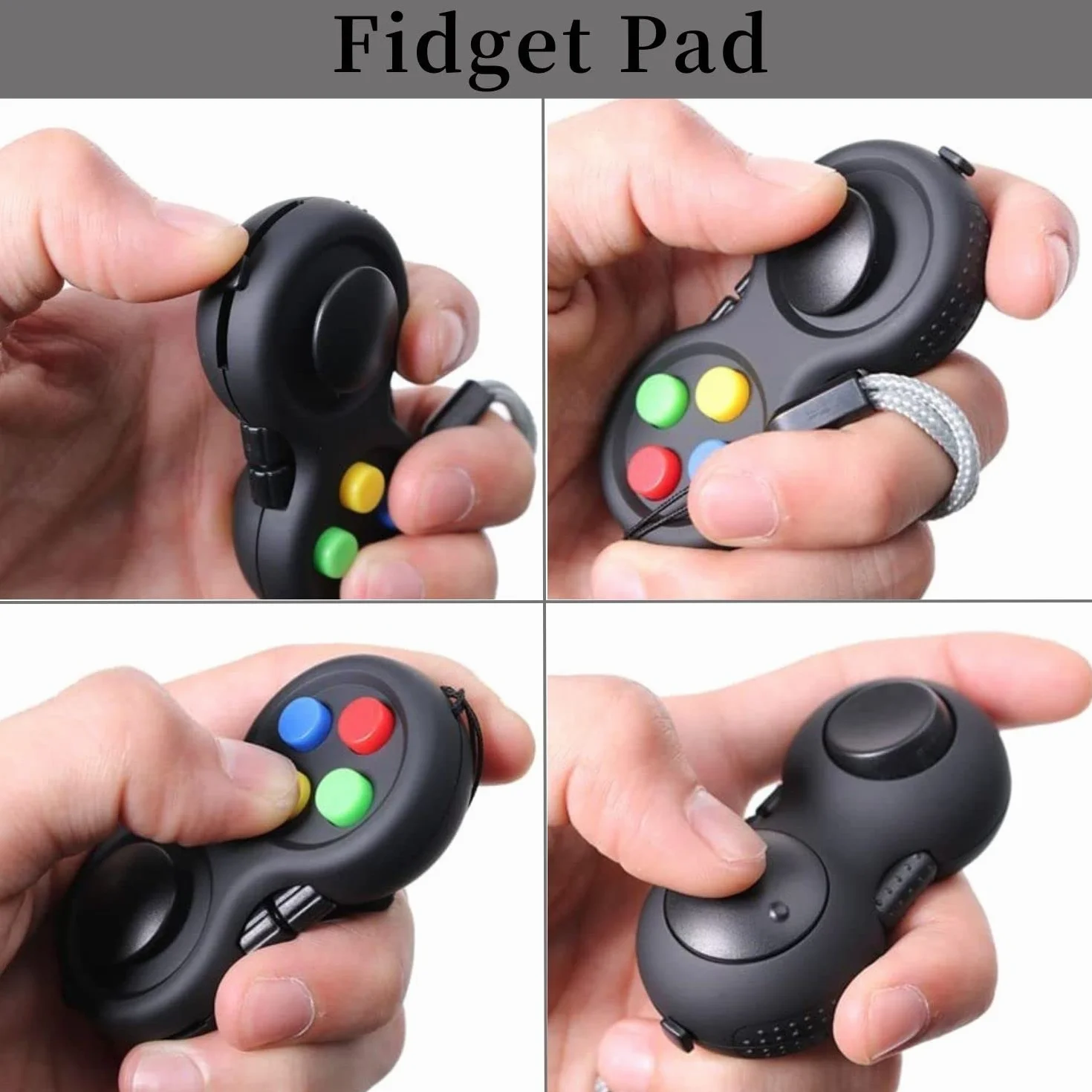 Yeefunjoy, kostka do gry fidget 3 sztuki, pad, kostka nieskończoności, reduktor stresu, ulga w lęku, koncentracja, sensoryczna, czarna, dla dorosłych, mała