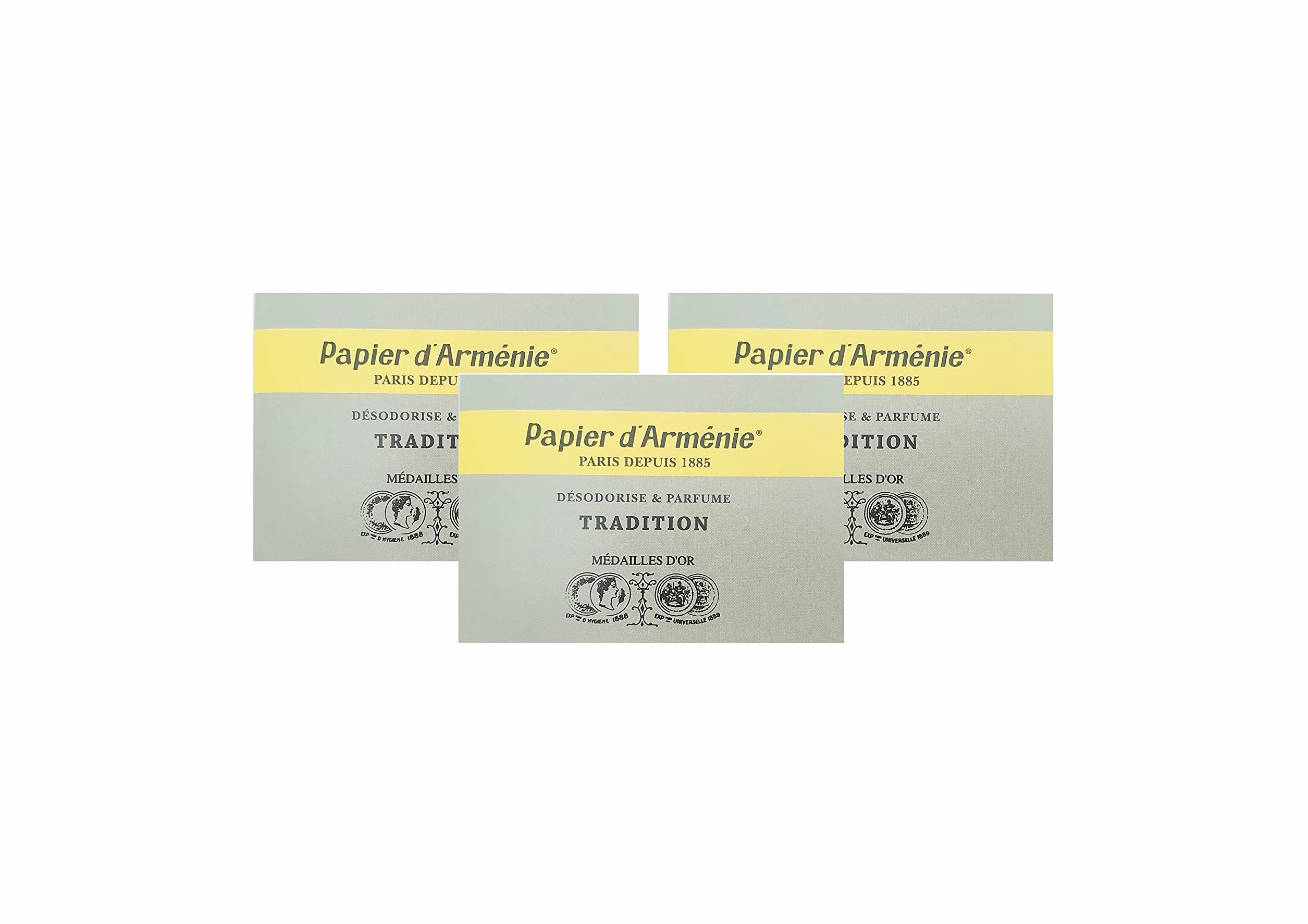 Papier d'Arménie TRADDITION - Zestaw 3 potrójnych zeszytów po 36 lameli • Papier d'Arménie ORYGINAL • Naturalny odświeżacz powietrza • Zapach do wnętrz • Odświeżacz powietrza