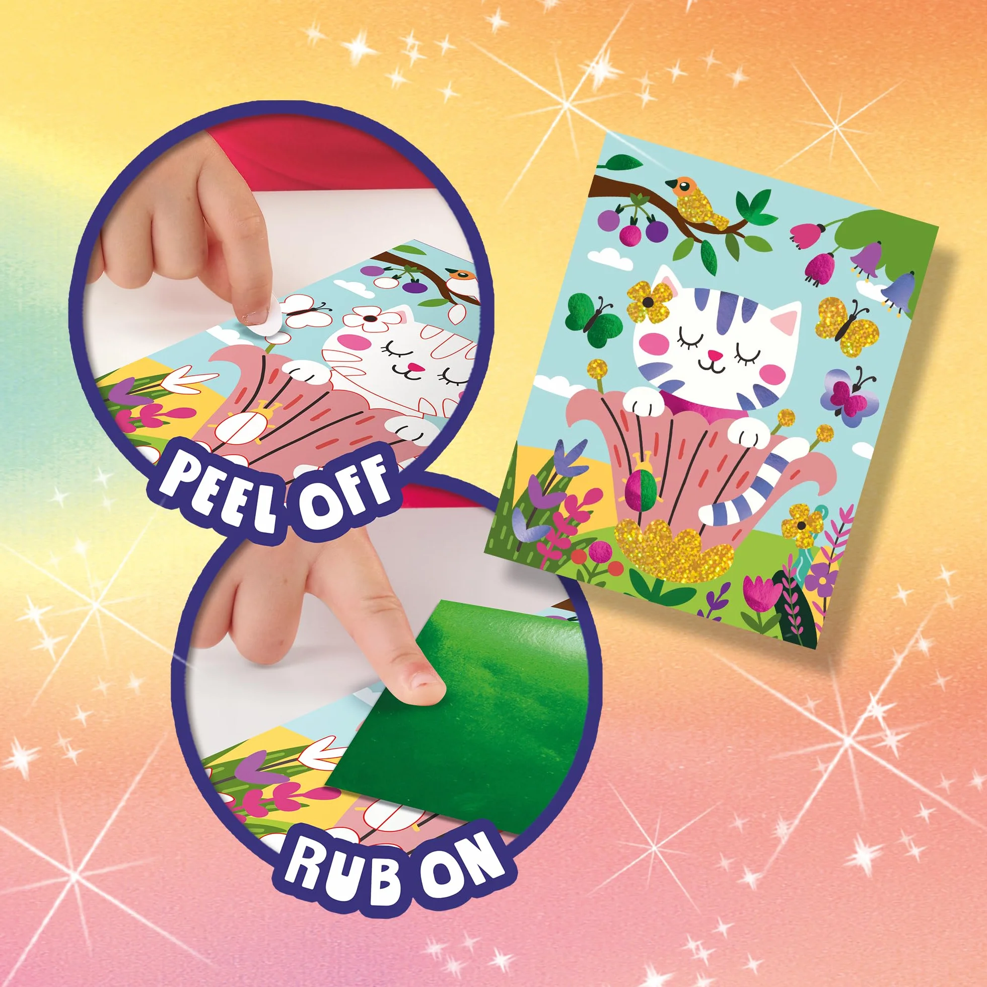 SES Creative - Foil Art-Forest wonders - zestaw do majsterkowania dla dzieci - folia do haftowania dla dzieci - cztery różne rodzaje folii - od 5 lat
