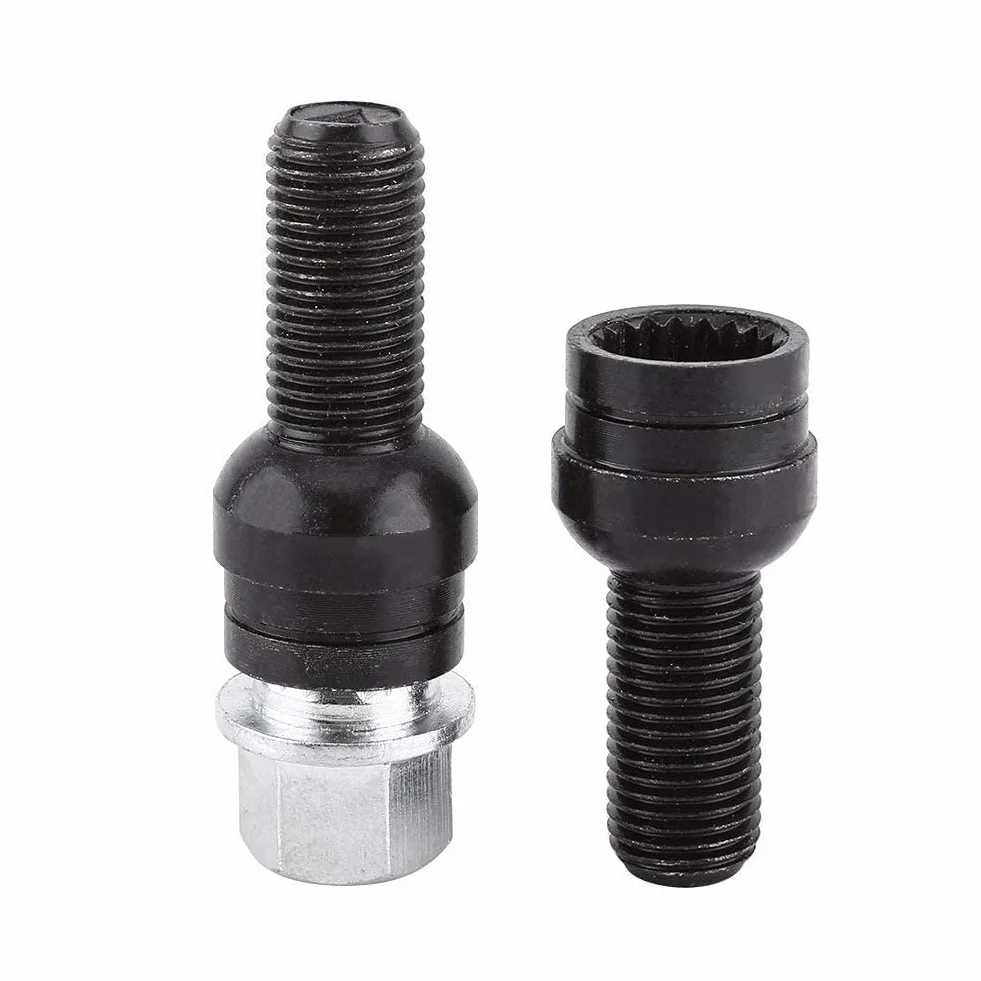 EBTOOLS do śrub kół vw bolt wheel, 4 1 x 1,5 mm stalowa śruba do koła i nakrętka zamka mocowana z kluczem