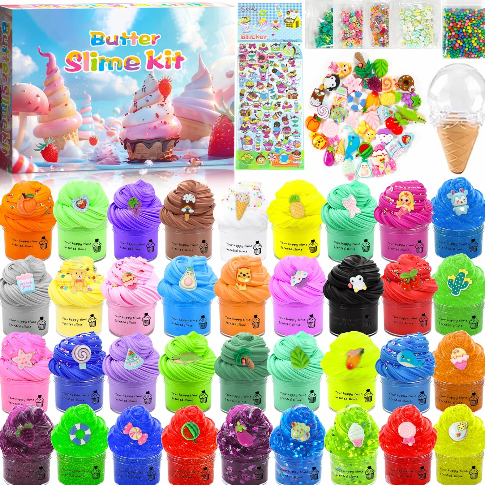 36 zestawów Fluffy Butter Slime, przezroczyste produkty Slime dla dzieci, zabawki Slime Putty, zabawka antystresowa, super rozciągliwe Slime Kids Slime Party upominki