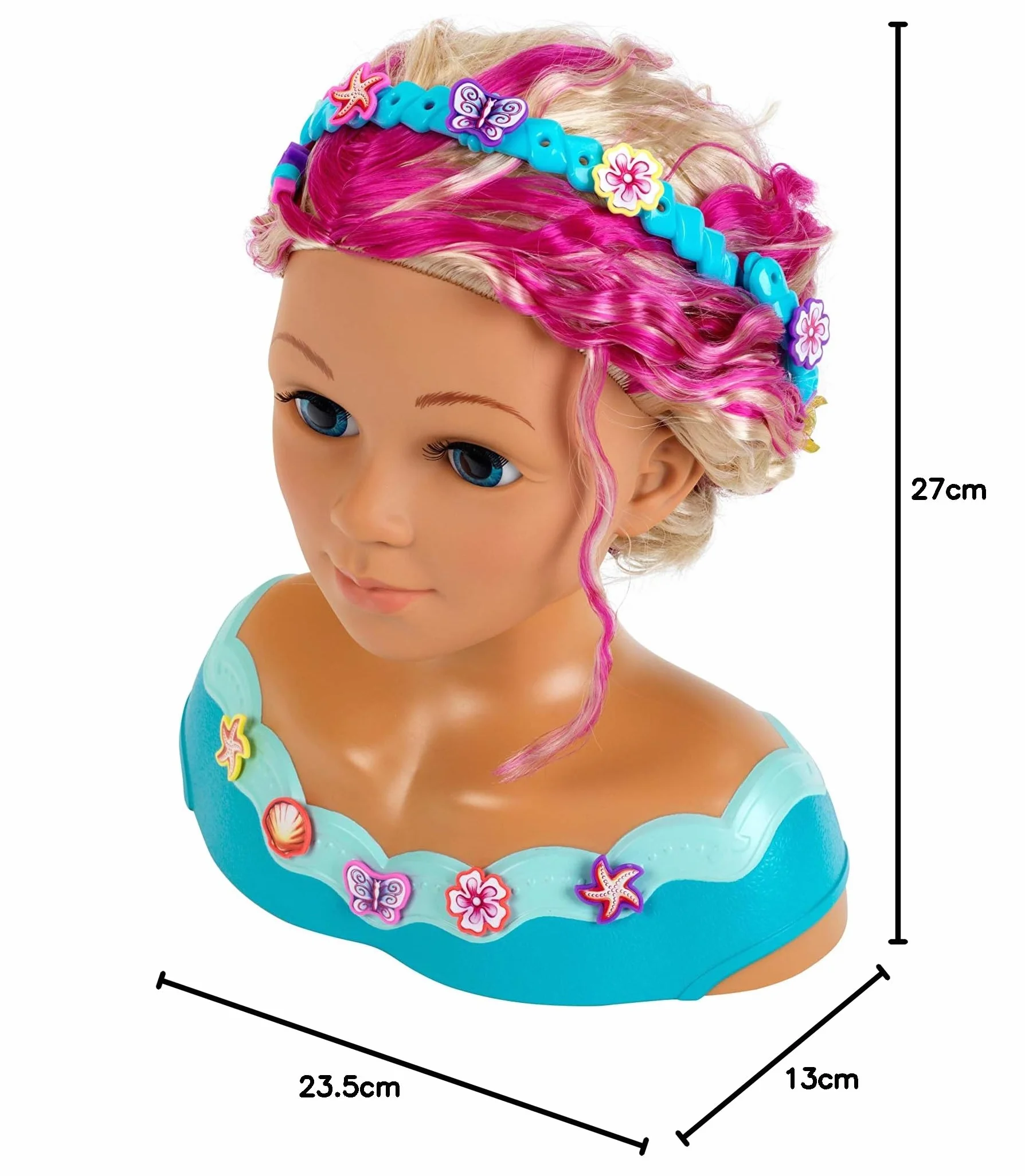 Theo Klein 5398 Princess Coralie make - up and hairdressing head 'Mariella' , With hair Accessories , cosmetics and much more , Toy for Children from 3 Years old
