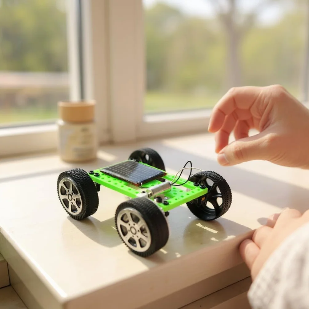 DIY Science Toys Montage Solarbetriebenes Auto Mini Sun Power Solarauto Modell Wissenschaft Experiment Bauspielzeug für Kinder