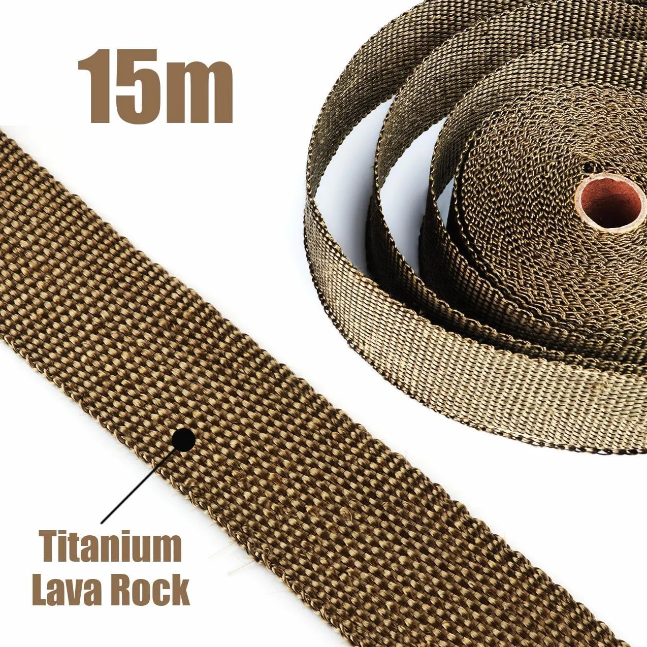 ilauke Rolka owijki cieplnej 15 x 5 cm, taśma wydechowa z włókna tytanowego, z 15 opaskami ze stali nierdzewnej