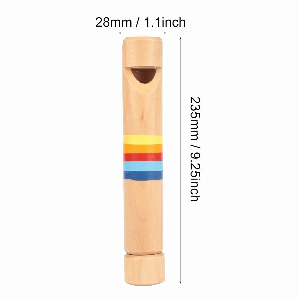 Dilwe Drewniany gwizdek, pchanie i wyciąganie drewno flet fipple Piccolo instrument muzyczny zabawka dla dzieci