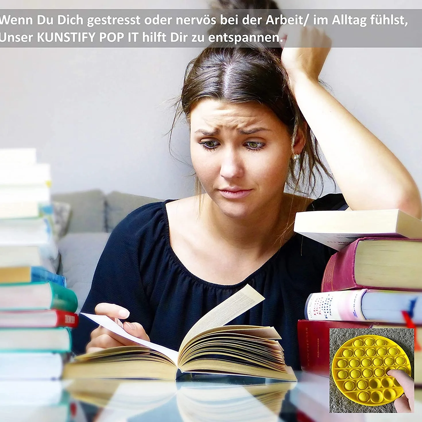 KUNSTIFY Pop Fidget Toy zabawka antystresowa dla dorosłych i dzieci (tęczowe lody)