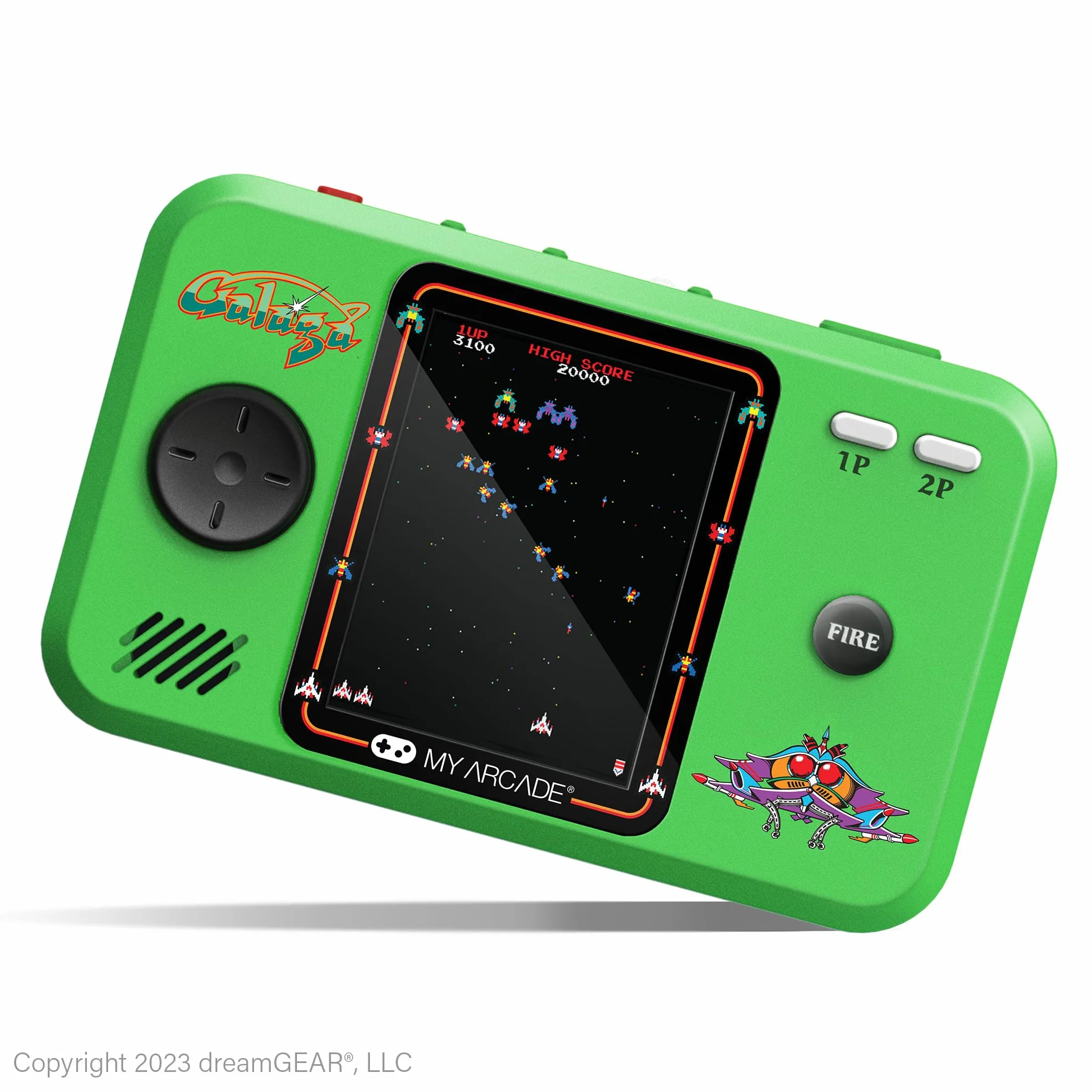 My Arcade Pakiet Pocket Player Galaga: oficjalnie licencjonowana, przenośna konsola do gier, etui podróżne, osłona ekranu w zestawie