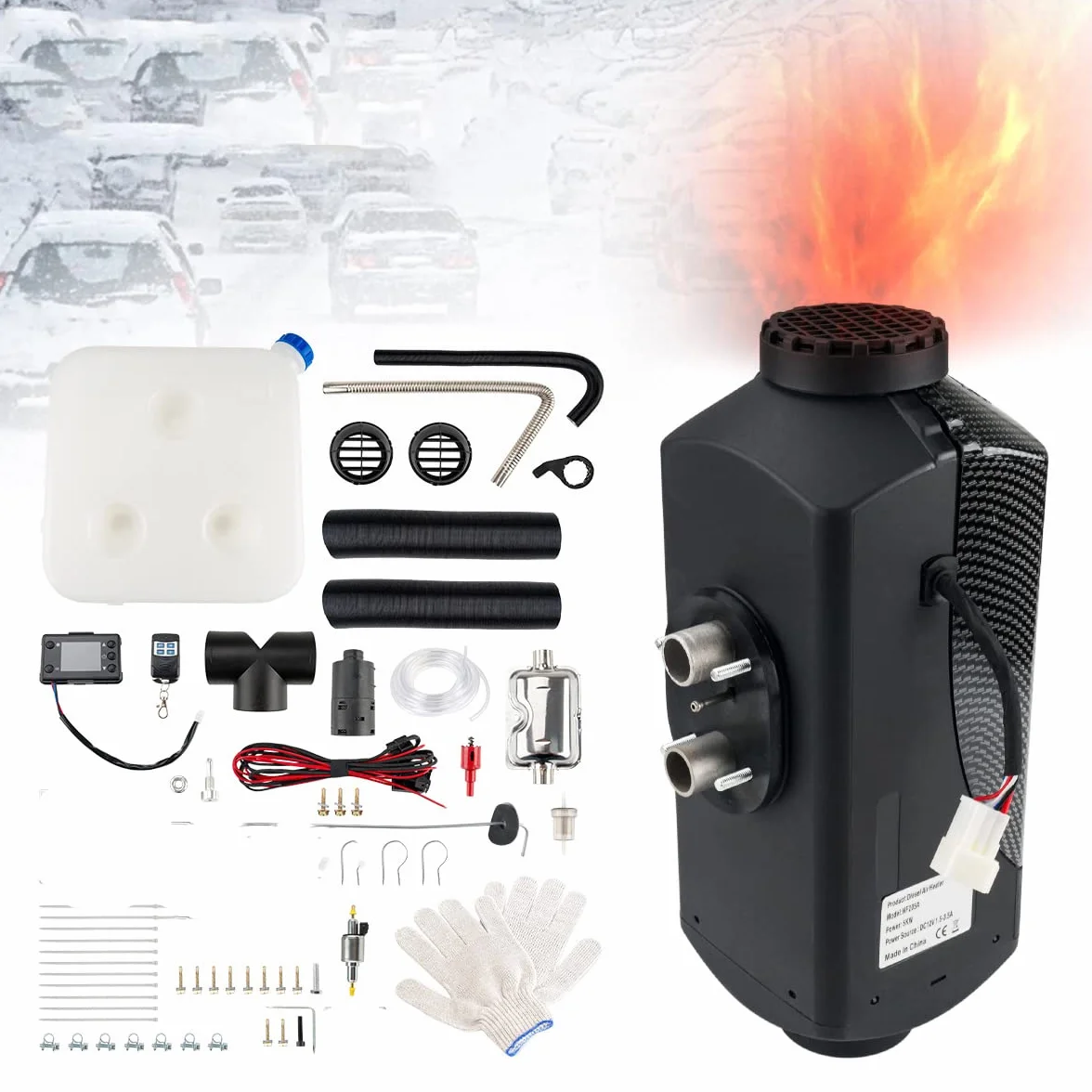 12V 5KW Air Diesel Heater przenośny zestaw ogrzewania postojowego z przełącznikiem LCD i pilotem, ciche ogrzewanie Diesel dla samochodów ciężarowych łodzi autobusów przyczep kempingowych kamperów ja