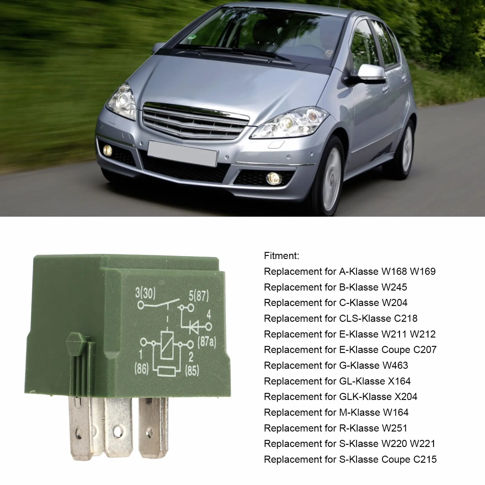 Przekaźnik sprężarki z zawieszeniem pneumatycznym 12 V A0025427619 kompatybilny z A Klasse W168 W169 B Klasse W245 C Klasse W204 CLS Klasse C218 E Klasse W211 W212