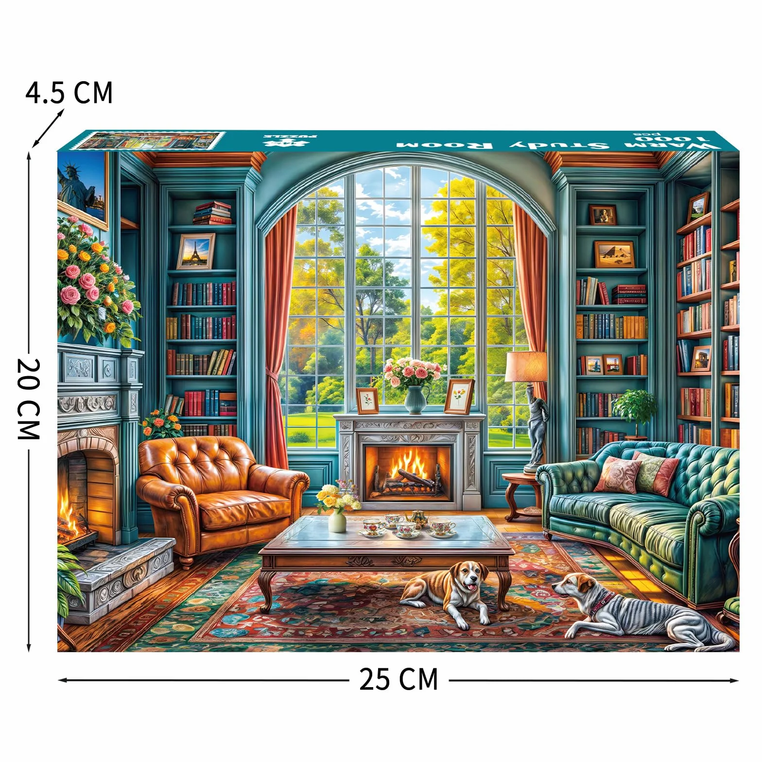 Puzzle 1000 elementów dla dorosłych i dzieci, Niemożliwa Gra, Układanka jako Prezent, Sprytne Zagadki, Kolorowa Układanka, Puzzle z Motywem Ciepłego Gabinetu