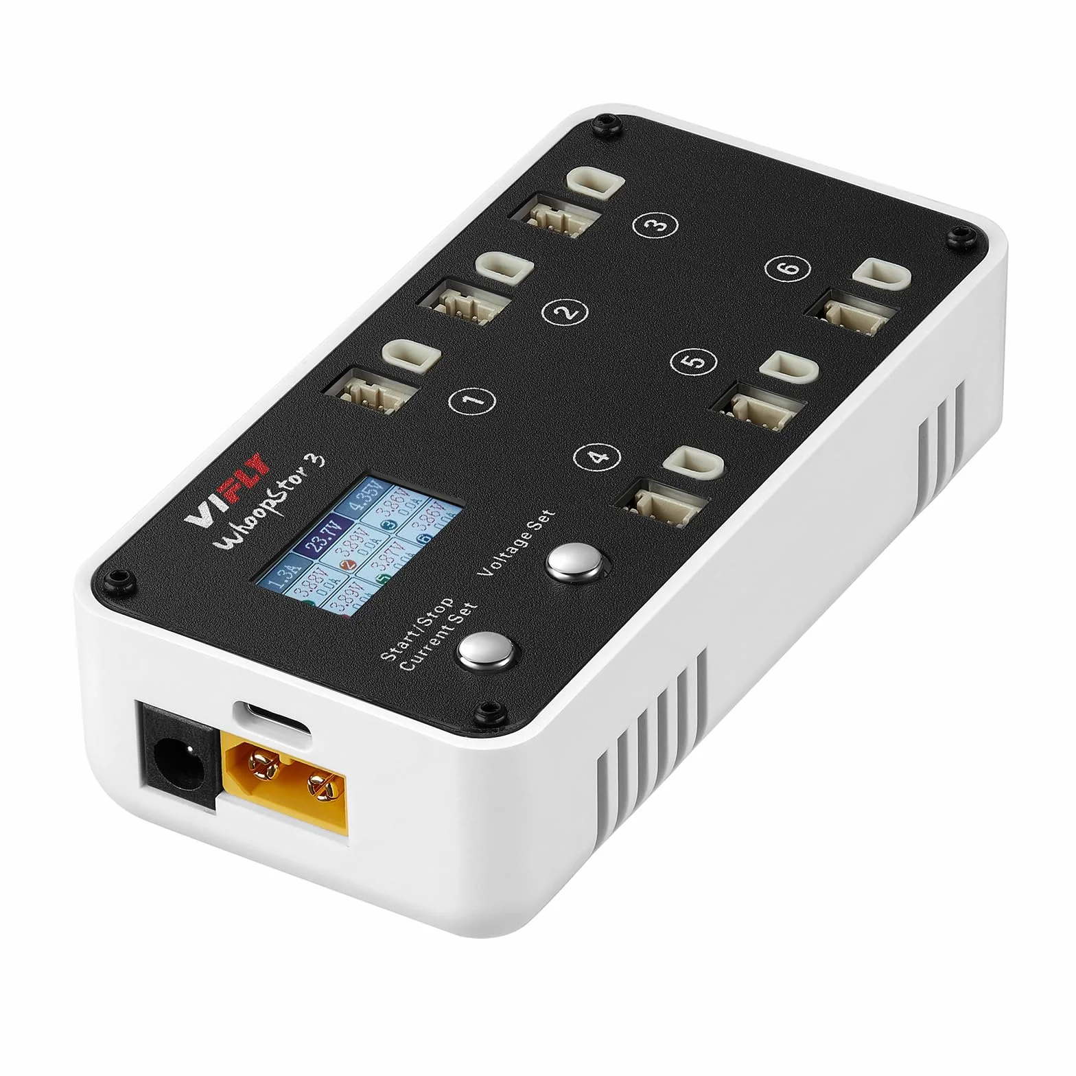 VIFLY WhoopStor V3 1S Ładowarka do magazynowania i rozładowywania akumulatora LiPo z wyświetlaczem LCD Mała ładowarka Whoop z łącznikami PH2.0 i BT2.0