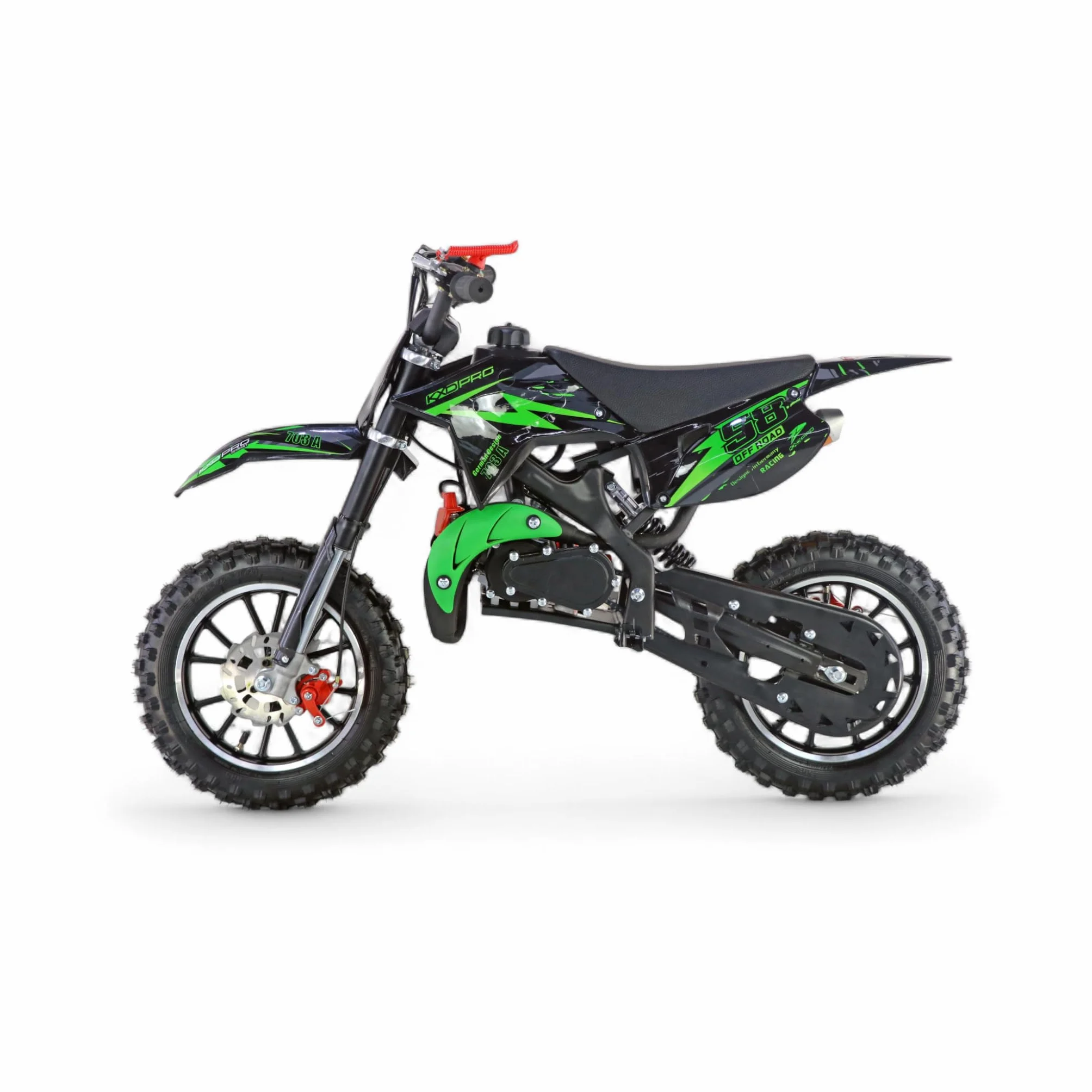 KXD 703 2Takt - 4Takt 49ccm Dirt Bike Dirtbike CrossBike Enduro DirtBike kieszenniczka 49cc Pitbike PocketBike Motocross Motocykl Motorbike Sport Motorowy Kieszeń (Zielony, KXD 703A 2Takt)