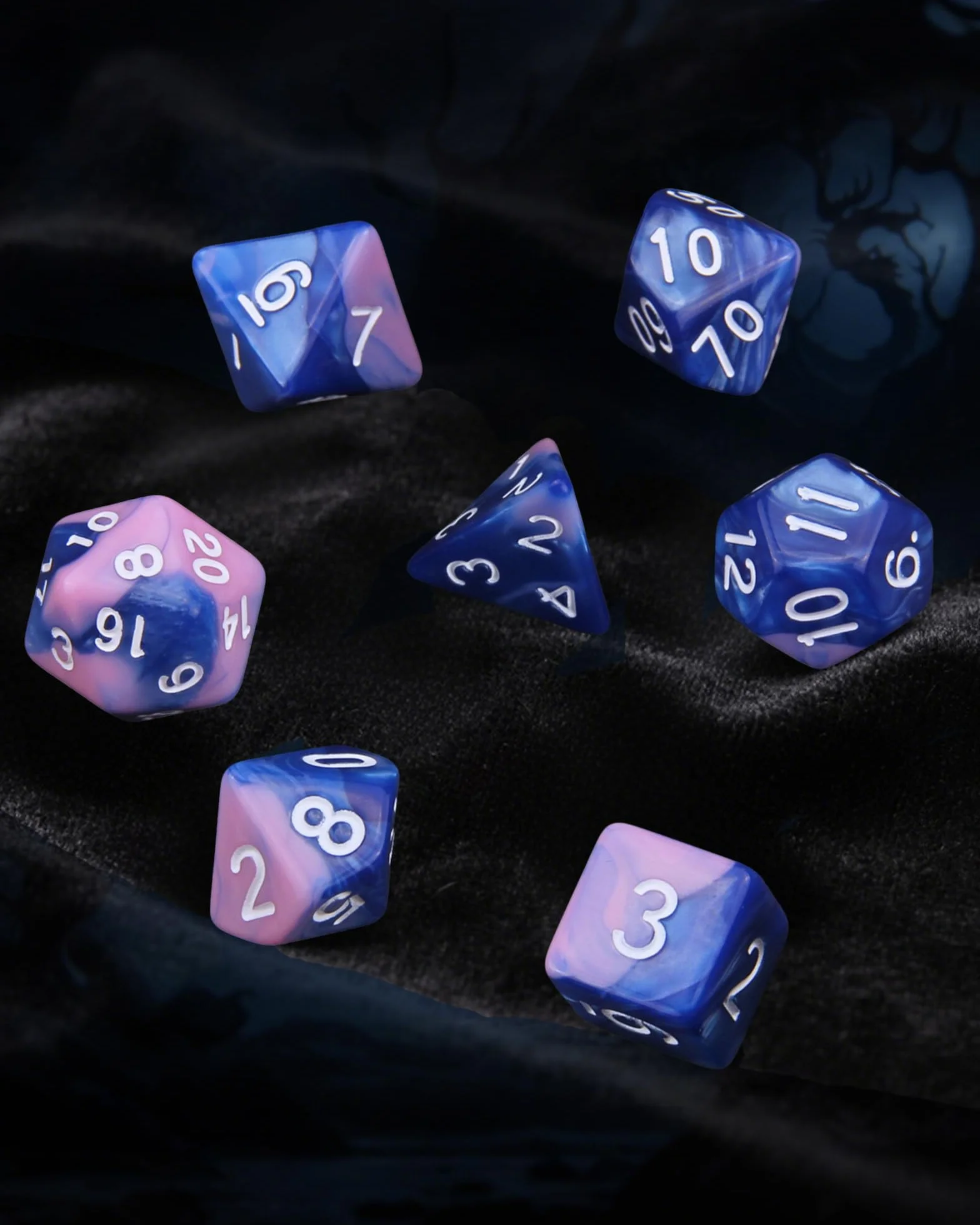 Wielościenne Kości RPG, 42 Sztuk – 6 Zestawy z torbą do przechowywania dla D&D, MTG oraz gier planszowych, Zawiera D20, D12, D8, D6, D4, D10 (0-9) i D10 (00-90)