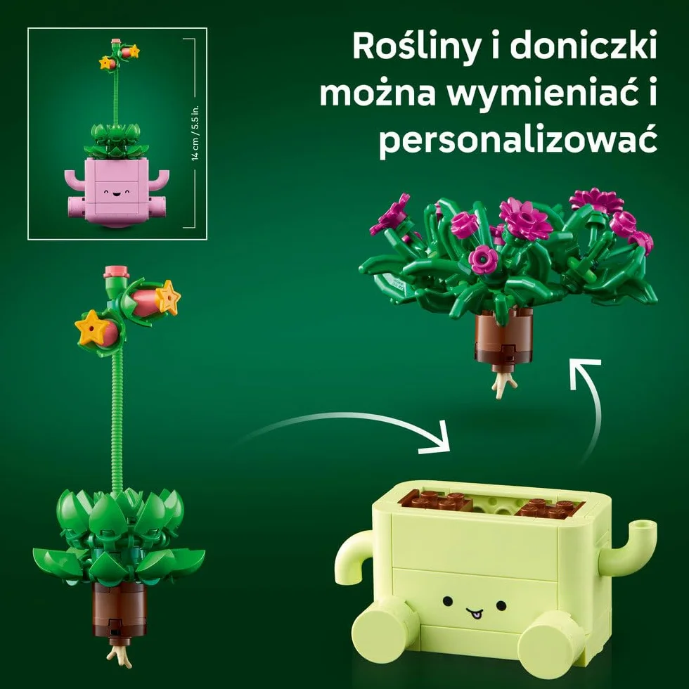 LEGO Botanicals Bujające się roślinki, zestaw konstrukcyjny dla dzieci, roślinna dekoracja, kwiatowa ozdoba na biurko lub półkę, pomysł na prezent dla dziewczynki i chłopca w wieku od 9 lat 11506