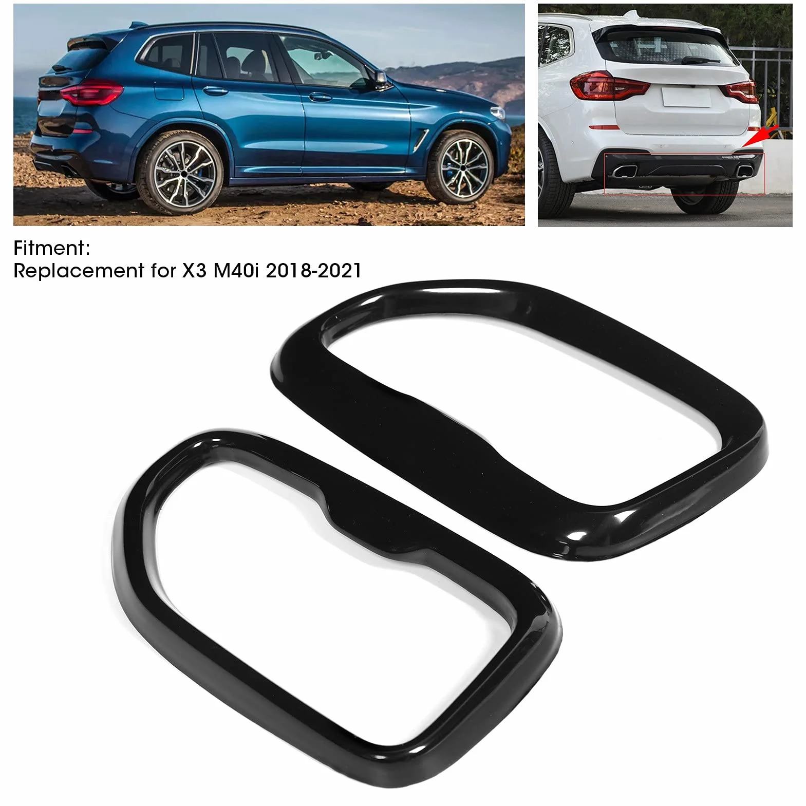 Nakładka na końcówkę wydechu, zaślepka rury wydechowej 2 szt. do X3 M40I 2018-2021 do modyfikacji samochodu